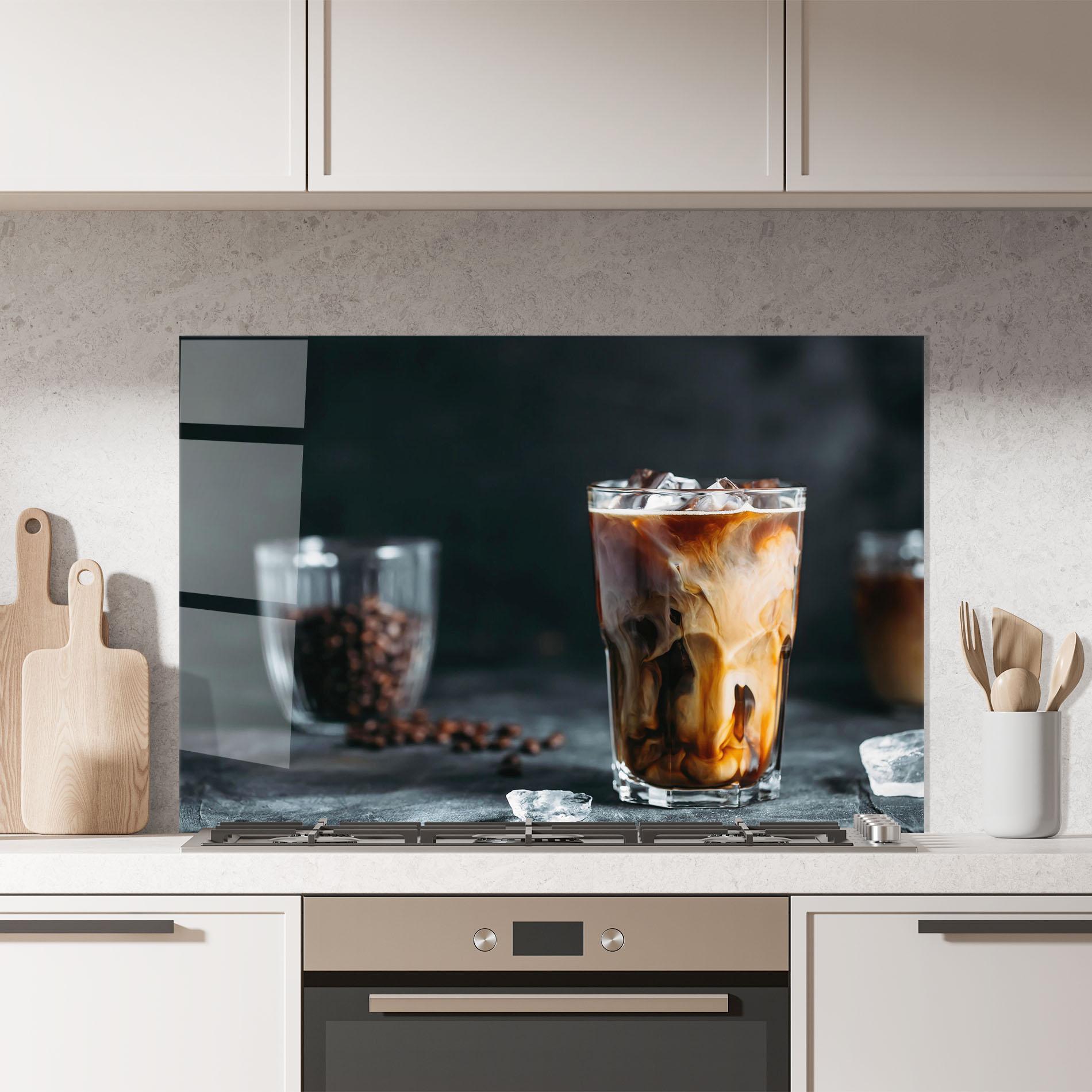 Küchenrückwand Glas Iced Coffee mockup 7