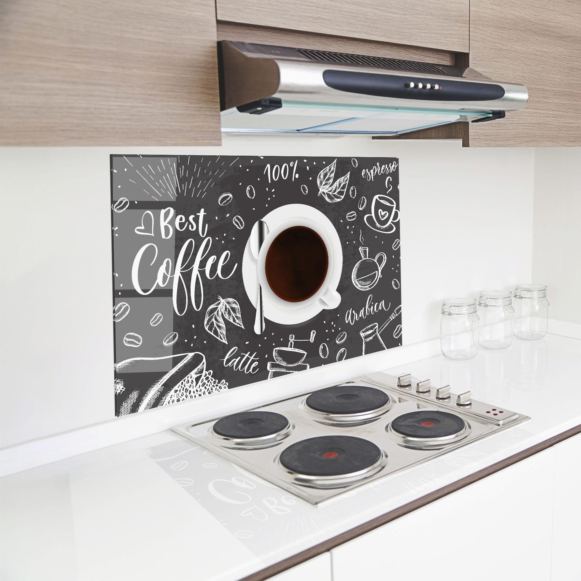 Küchenrückwand Glas Best Coffee mockup 8
