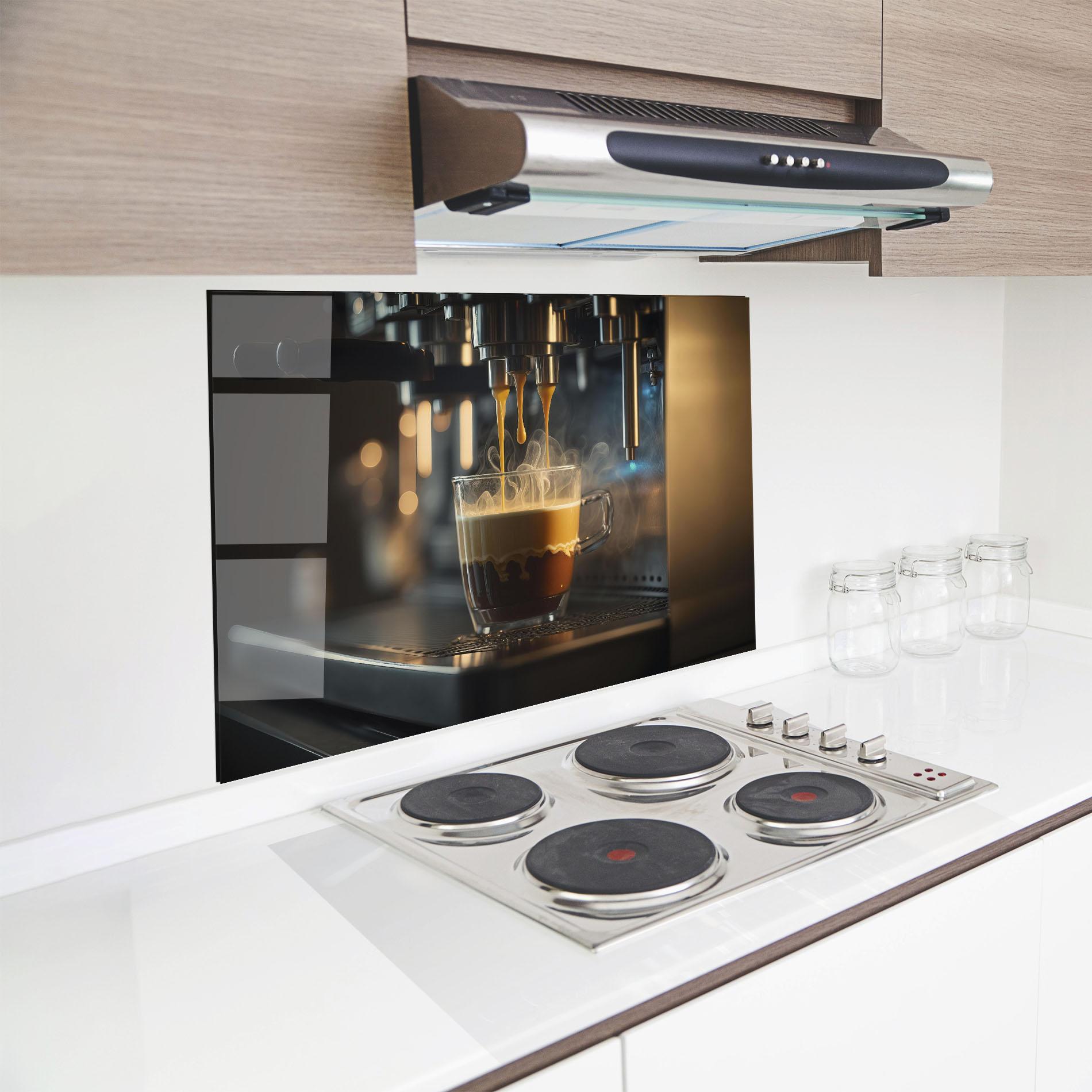 Küchenrückwand Glas Espresso Coffee mockup 8