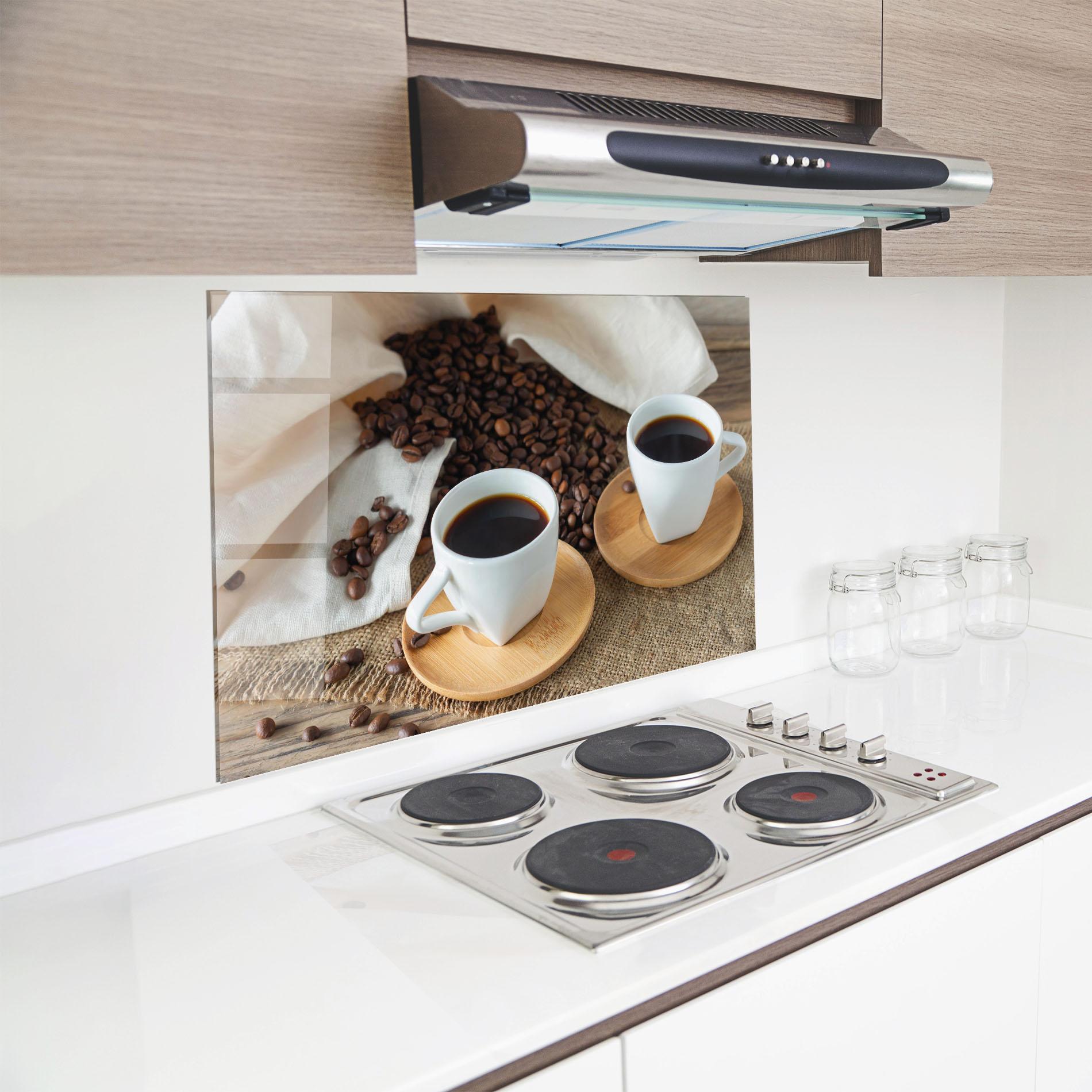 Küchenrückwand Glas Fresh Espresso mockup 8
