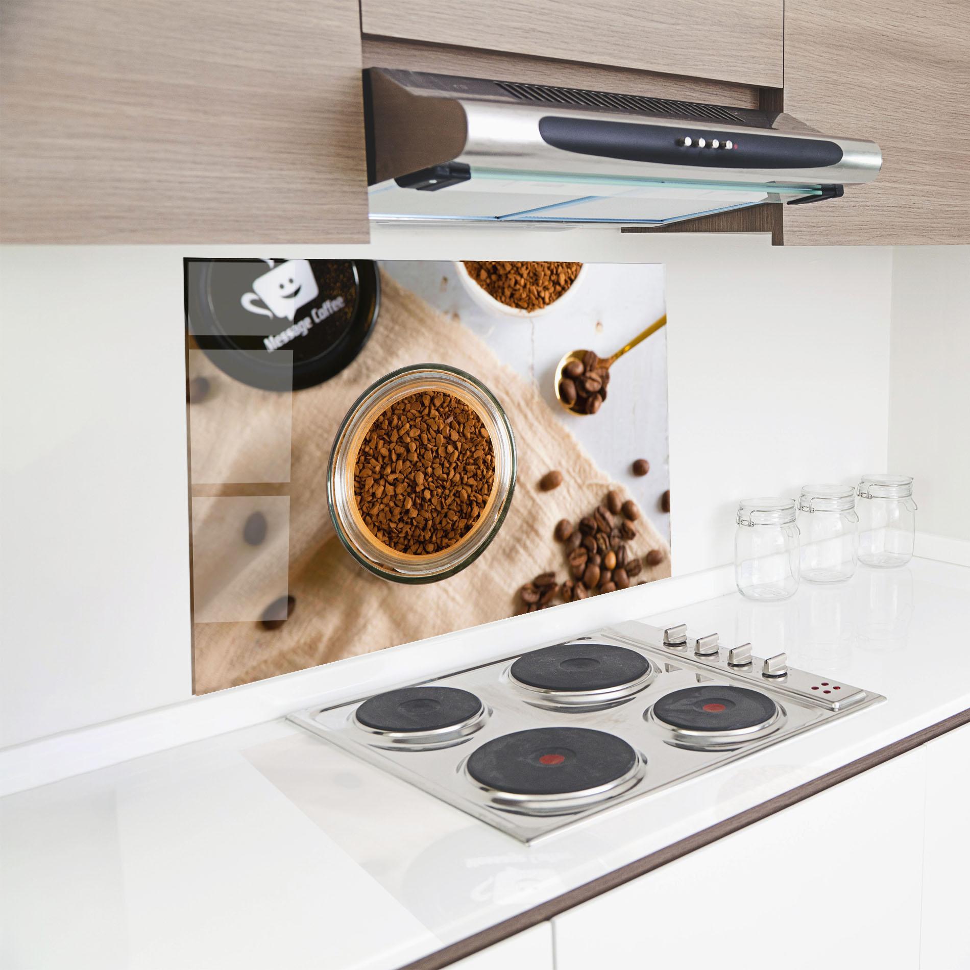 Küchenrückwand Glas Ground Coffee mockup 8