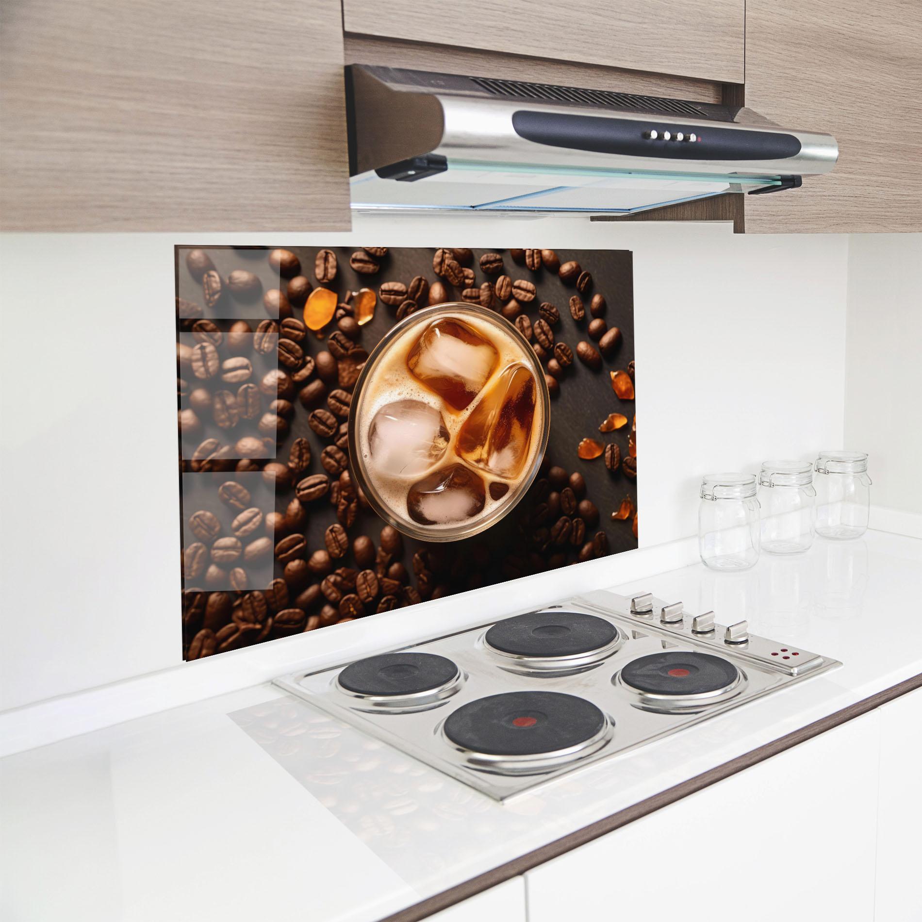Küchenrückwand Glas Icecoffee mockup 8