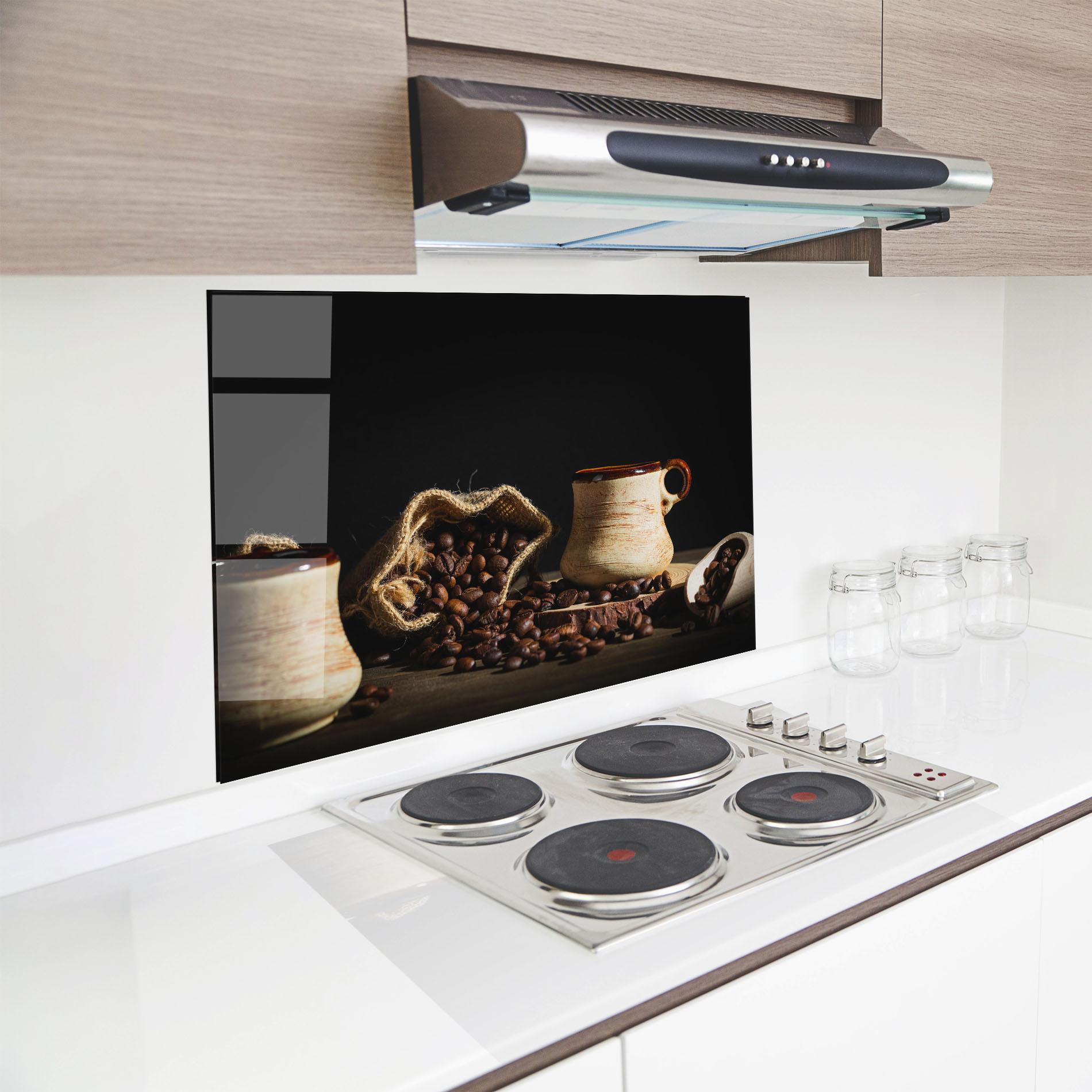 Küchenrückwand Glas Old Cup Of Coffee mockup 8