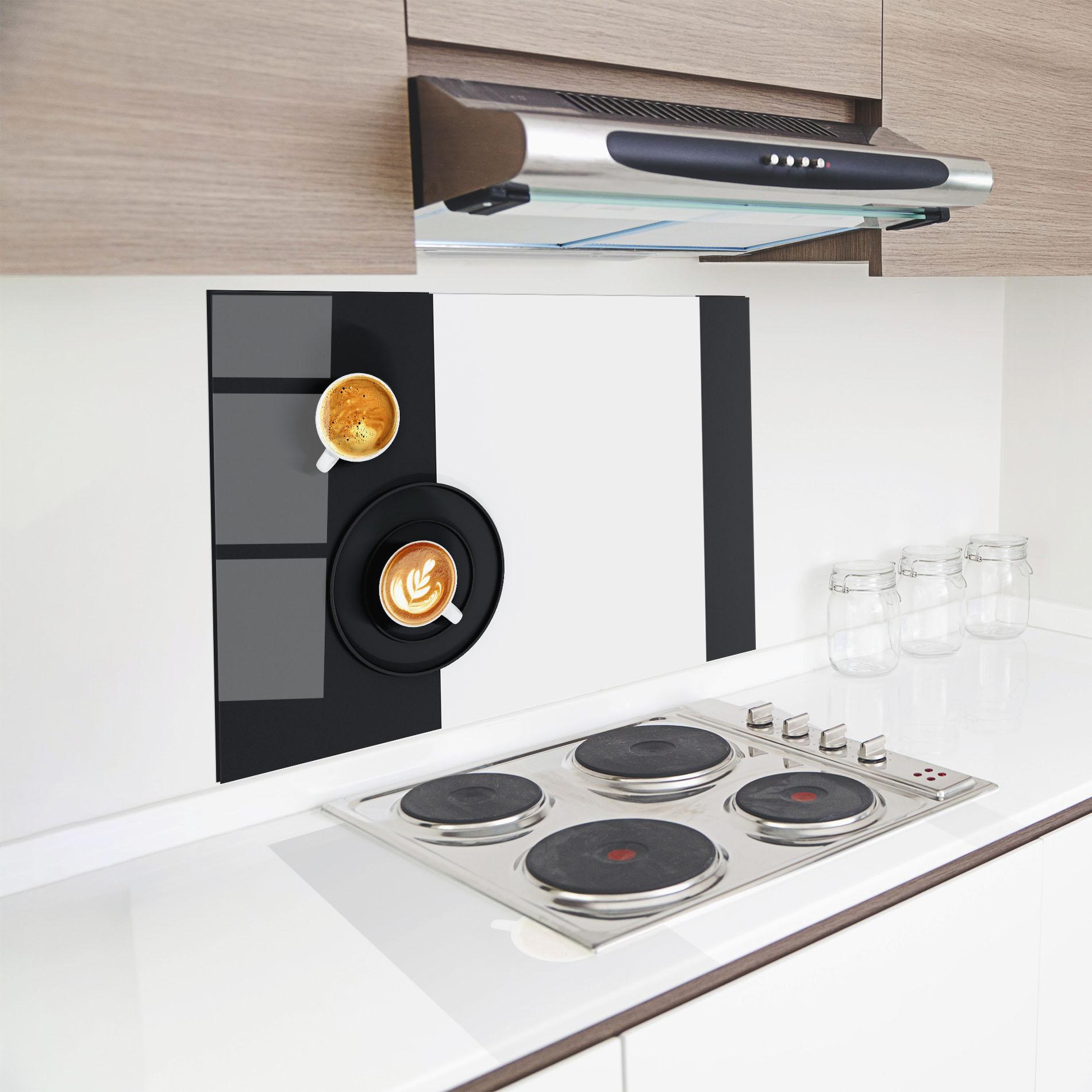 Küchenrückwand Glas White Coffee Cup mockup 8