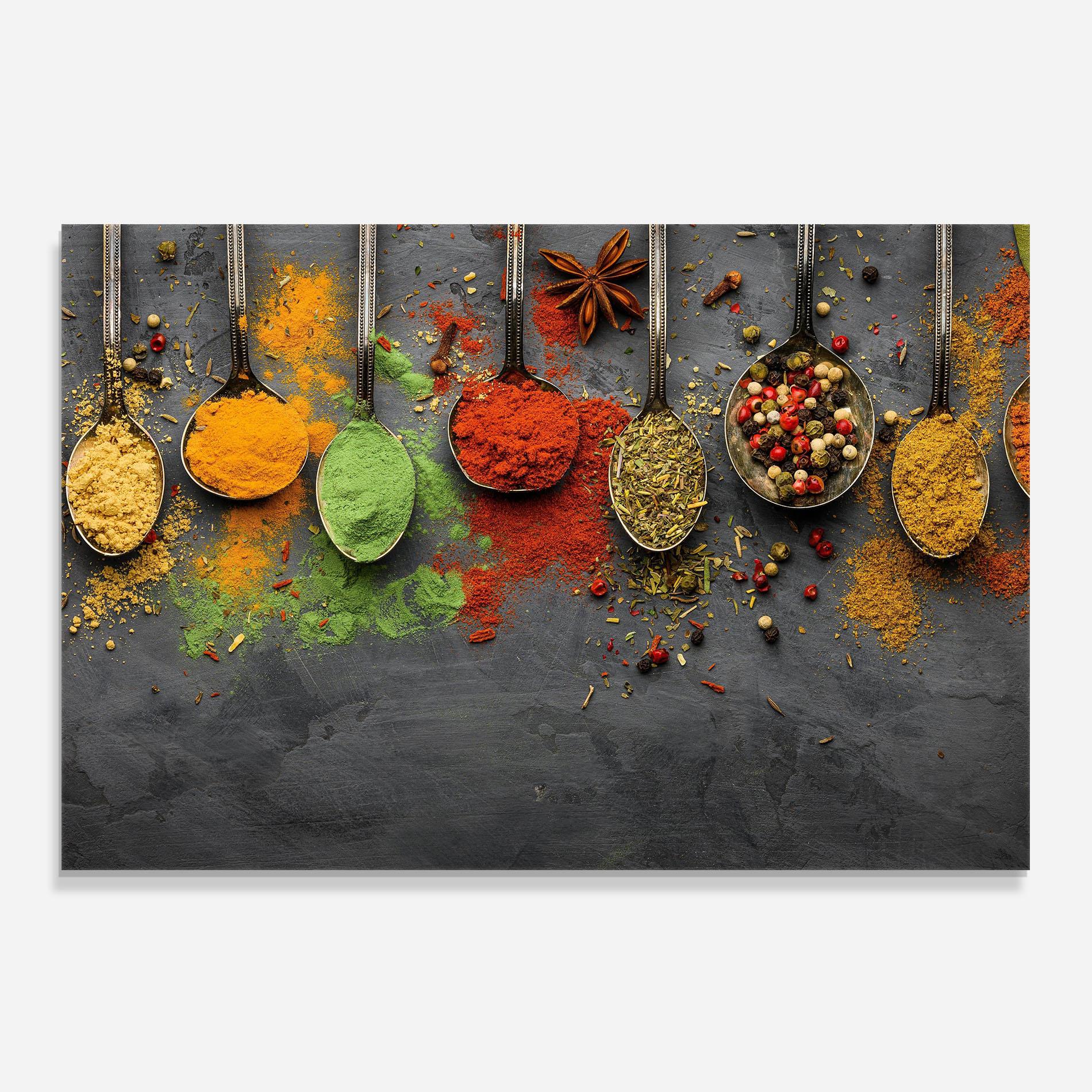 Küchenrückwand Glas Various Seasonings mockup 0