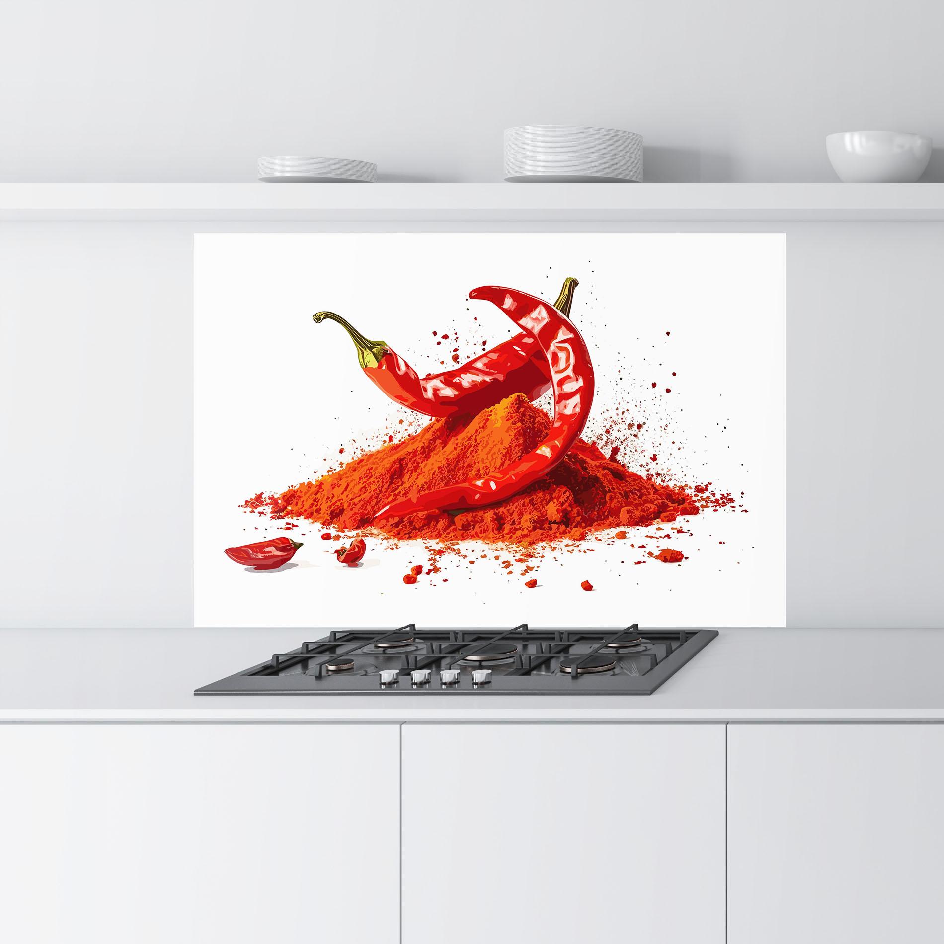 Küchenrückwand Glas Papper Art mockup 9
