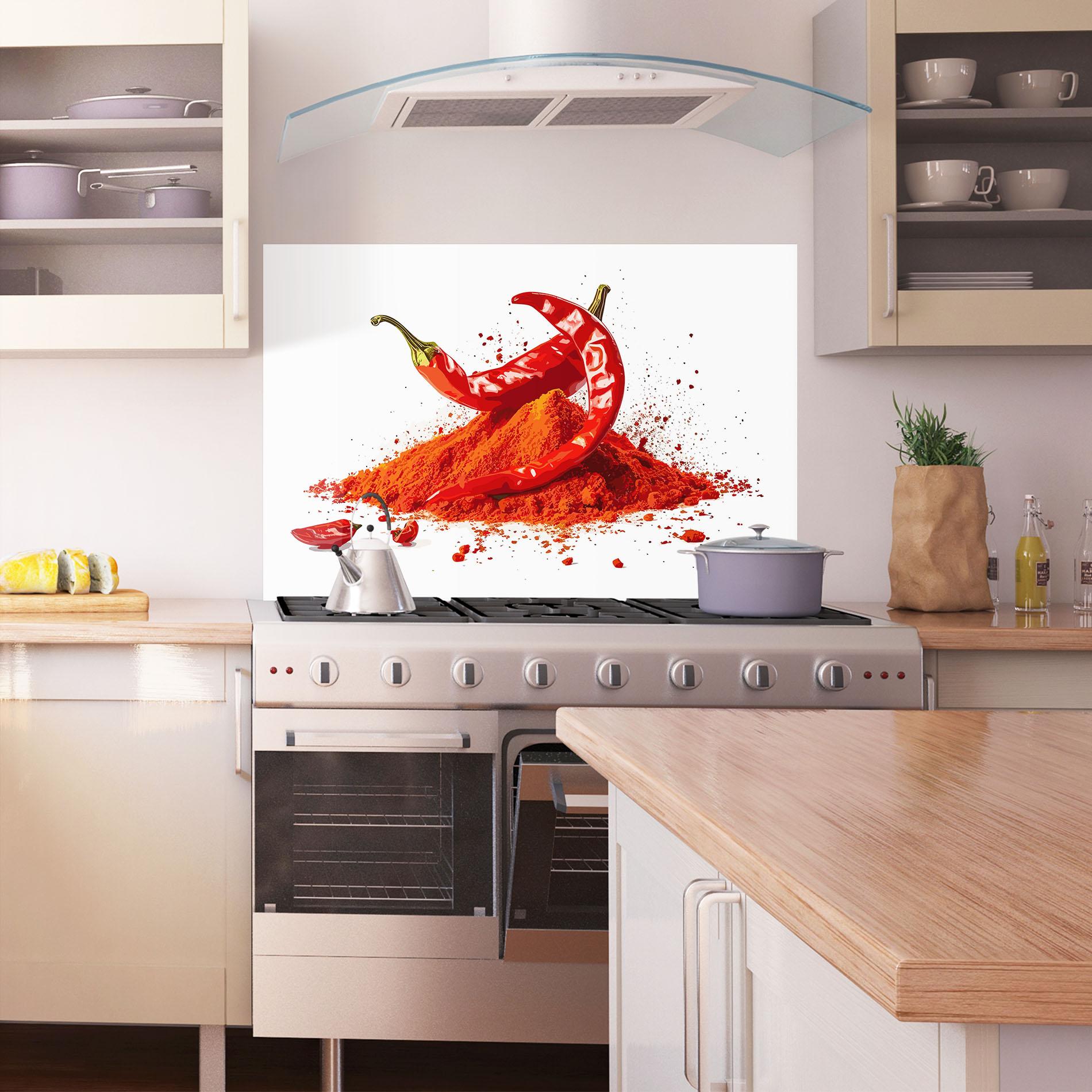 Küchenrückwand Glas Papper Art mockup 1