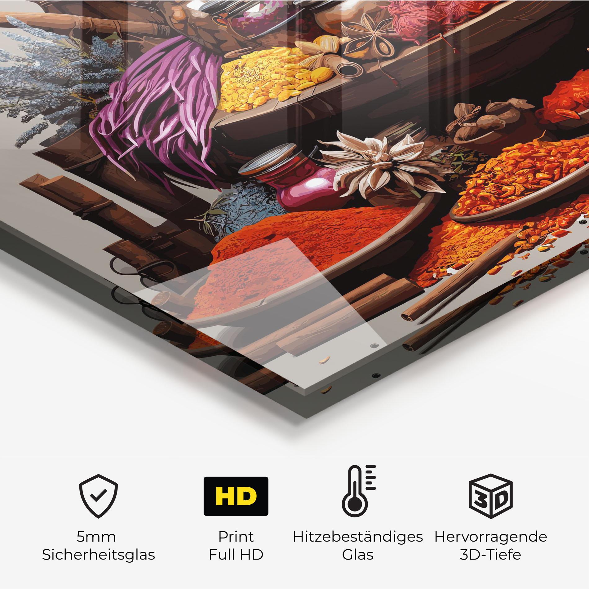 Küchenrückwand Glas Autumn Seasoning mockup 2