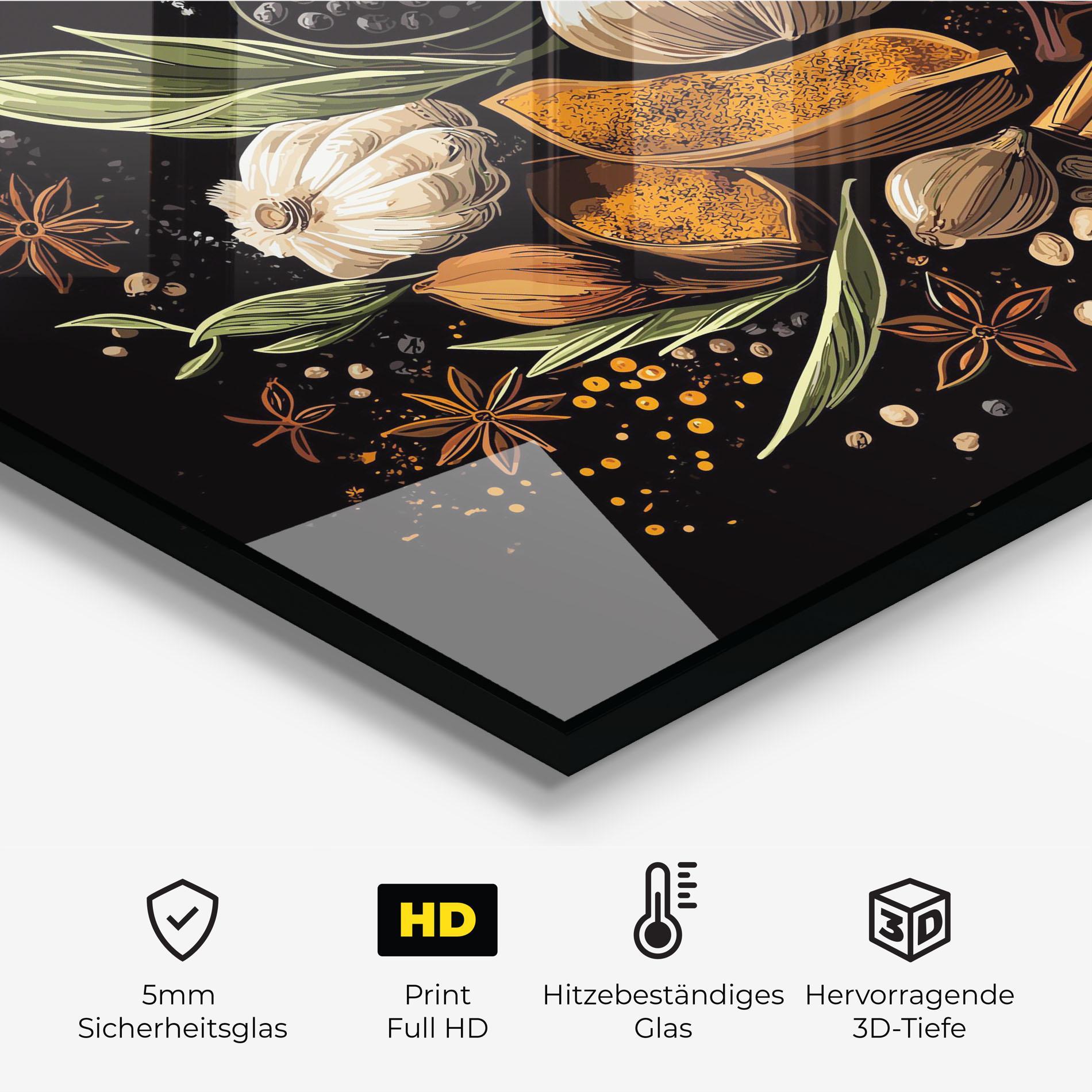 Küchenrückwand Glas Garlic And Spices mockup 2