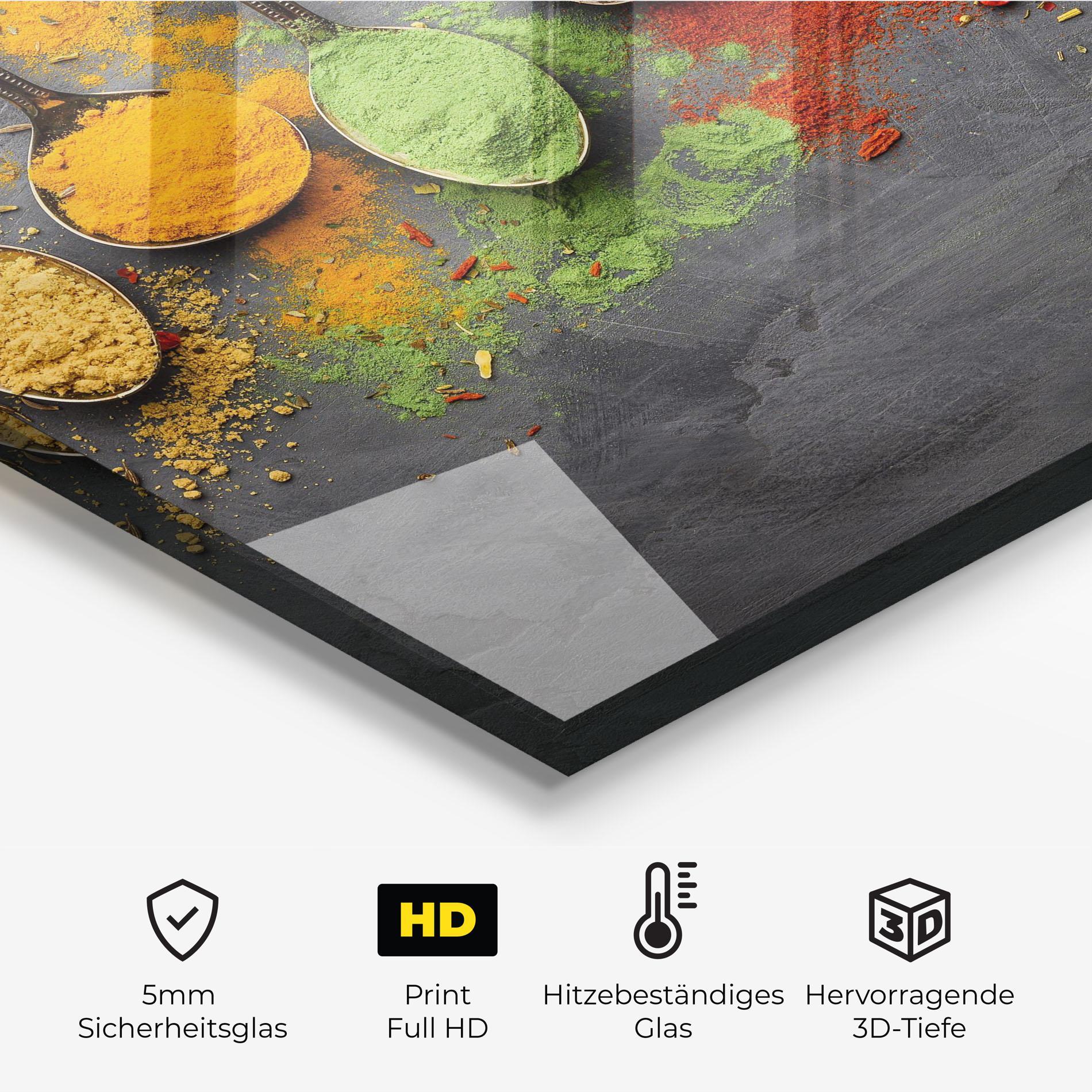 Küchenrückwand Glas Various Seasonings mockup 2