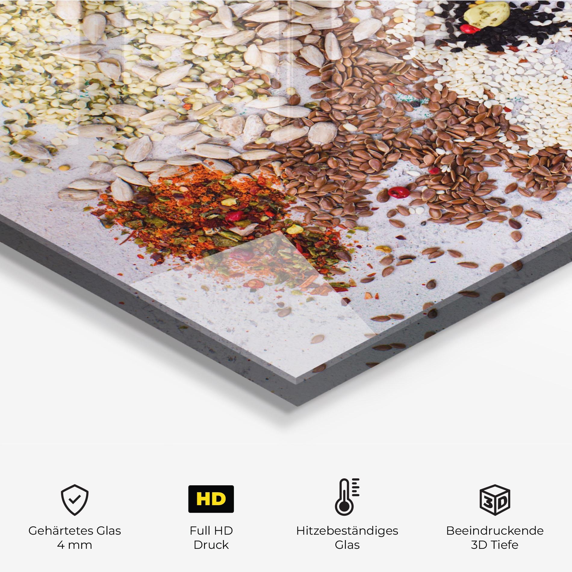 Küchenrückwand Glas Different Seeds mockup 2