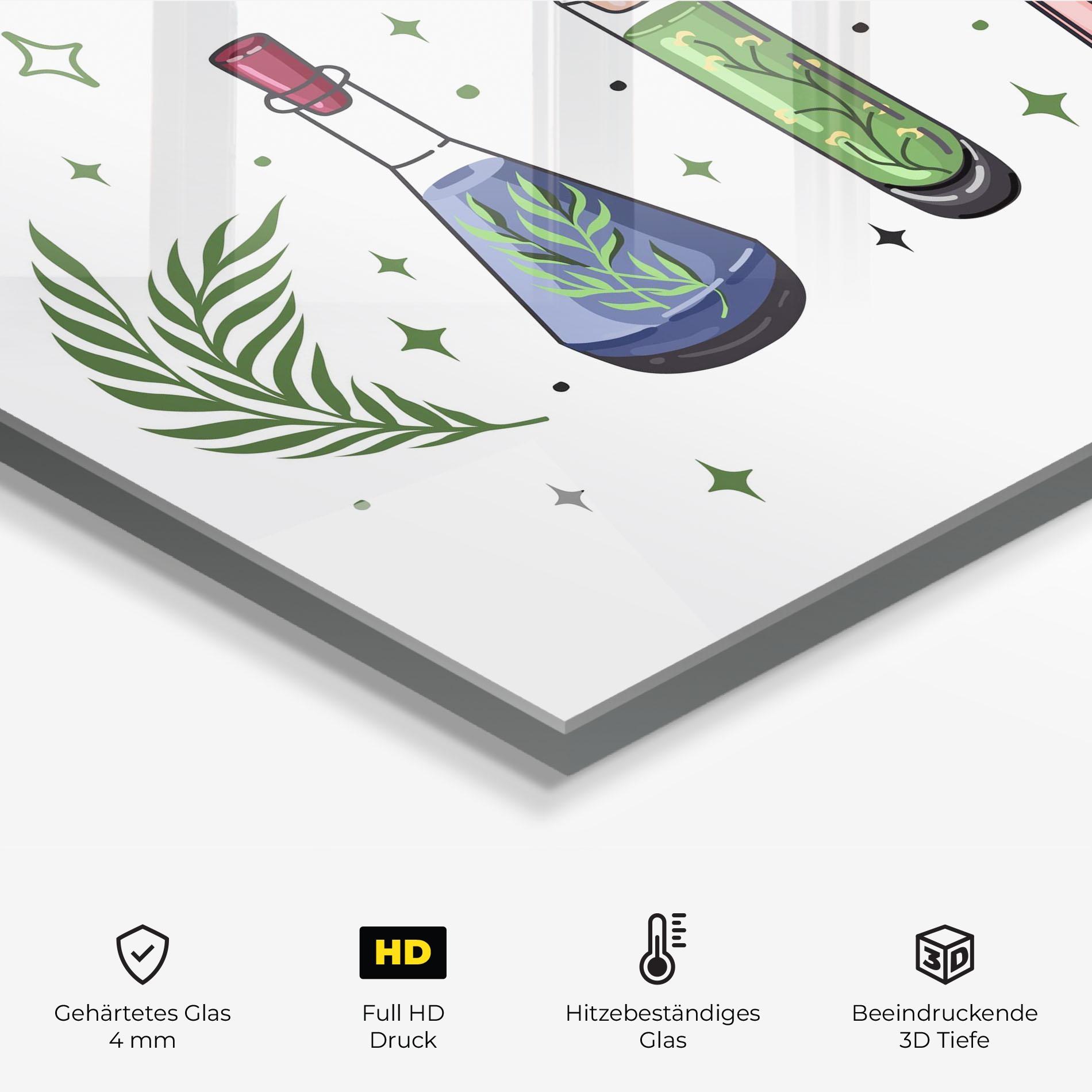 Küchenrückwand Glas Herbs Liquid mockup 2