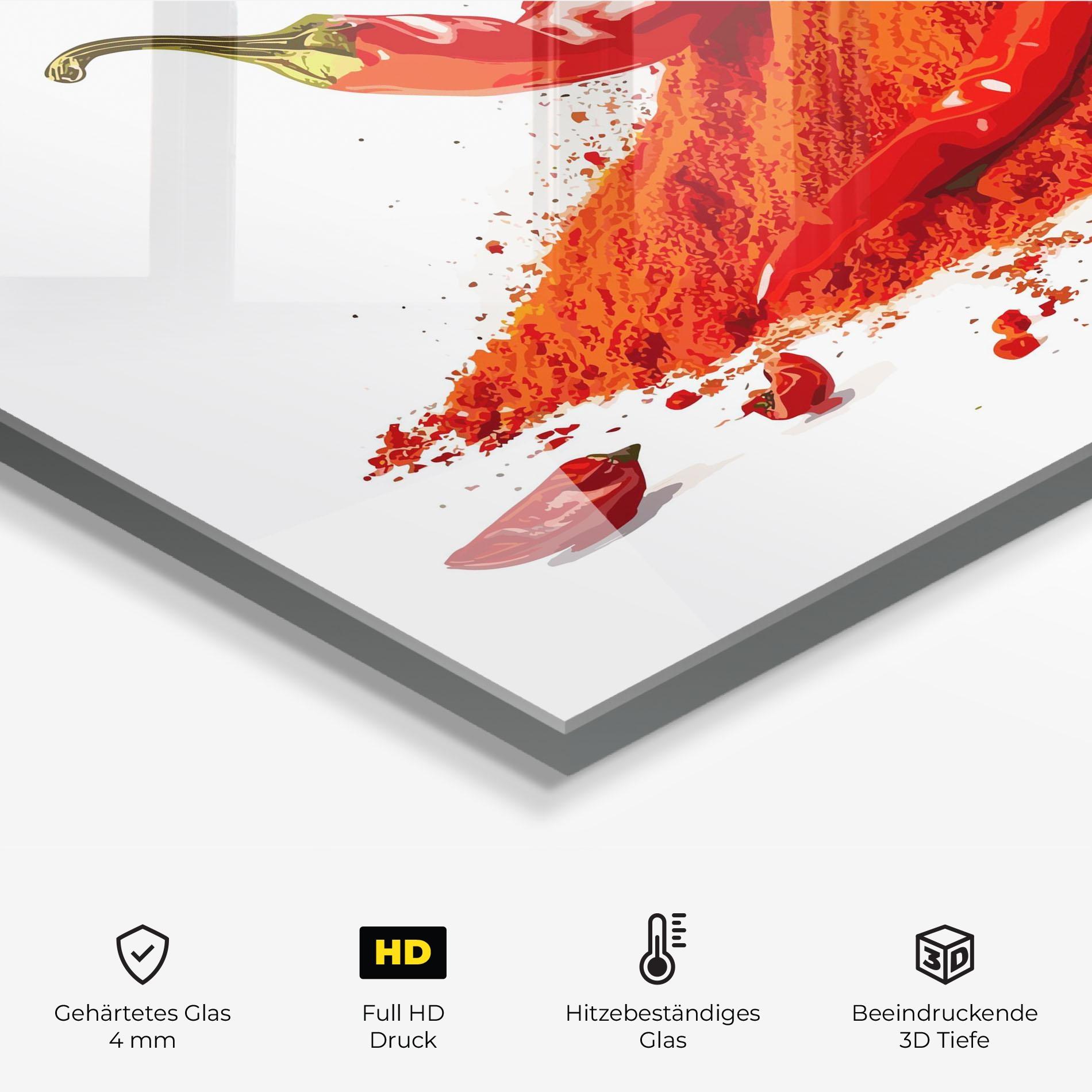 Küchenrückwand Glas Papper Art mockup 2