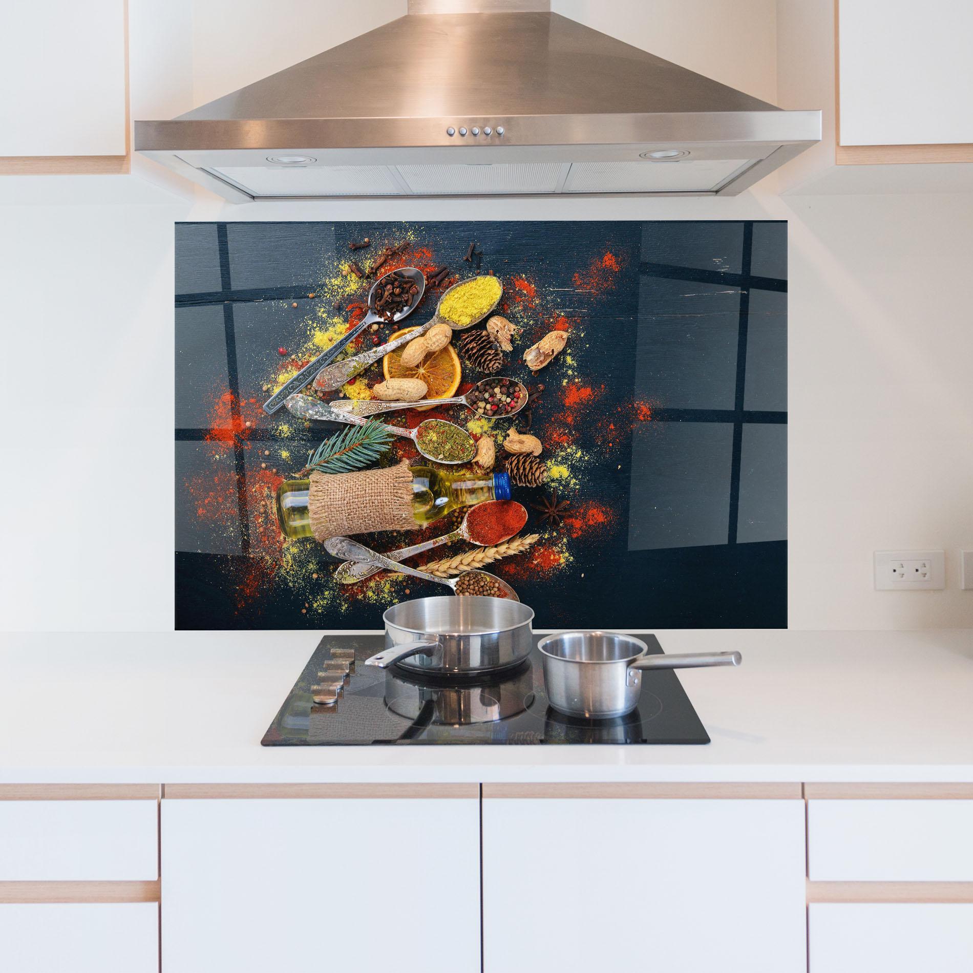 Küchenrückwand Glas Indian Cuisine mockup 5