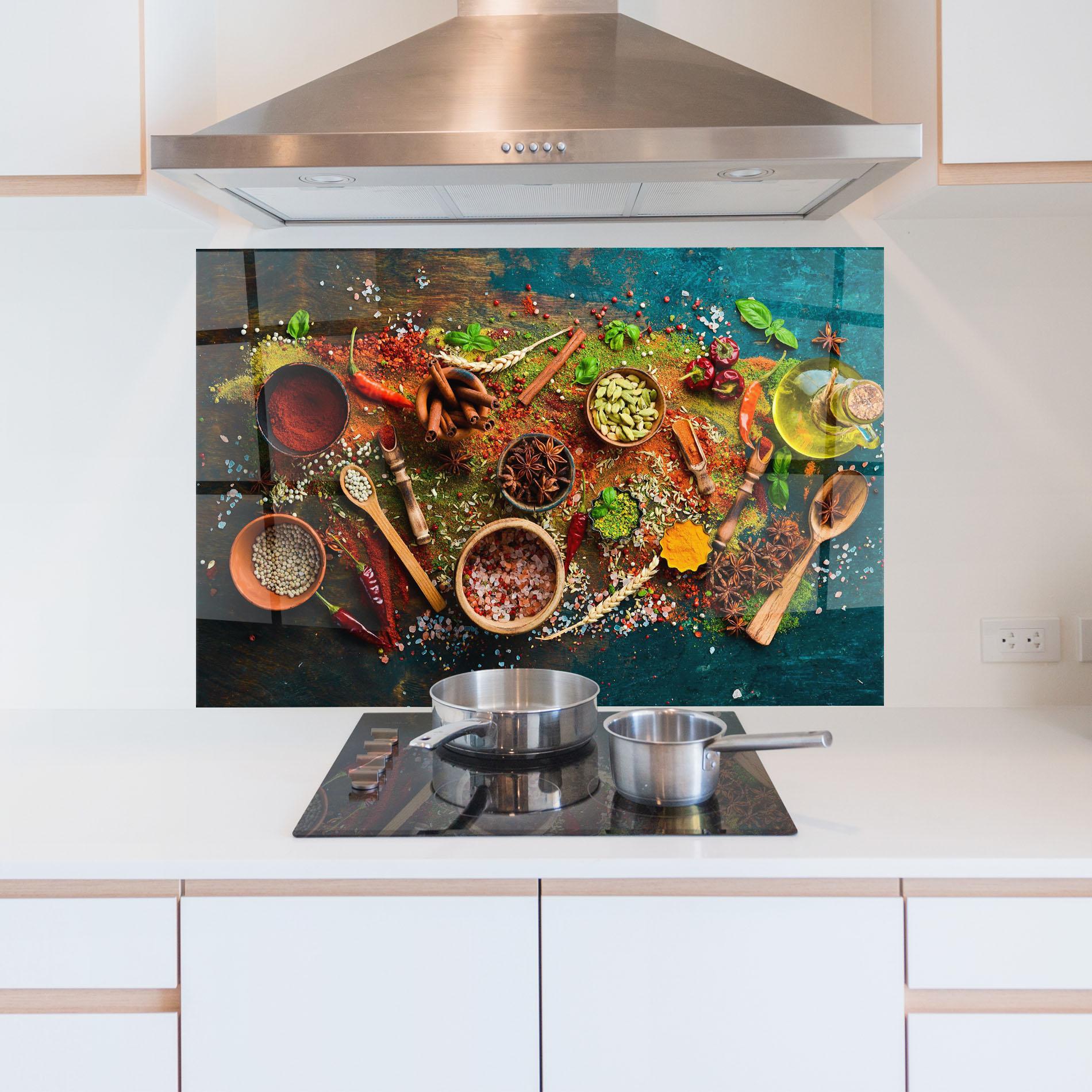 Küchenrückwand Glas Seasonings Mix mockup 5