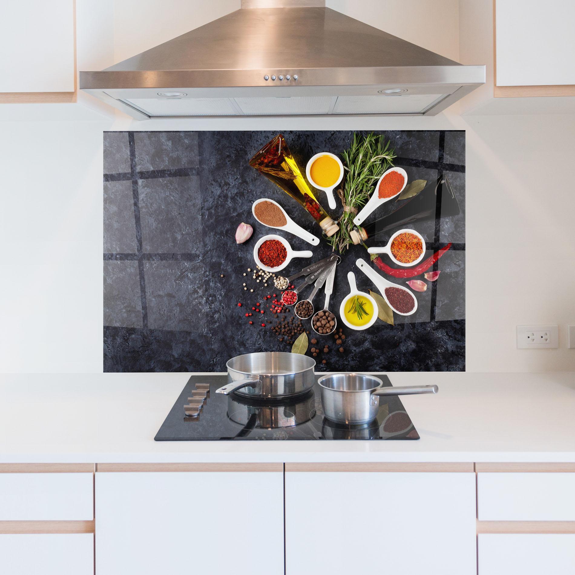Küchenrückwand Glas Spices mockup 5