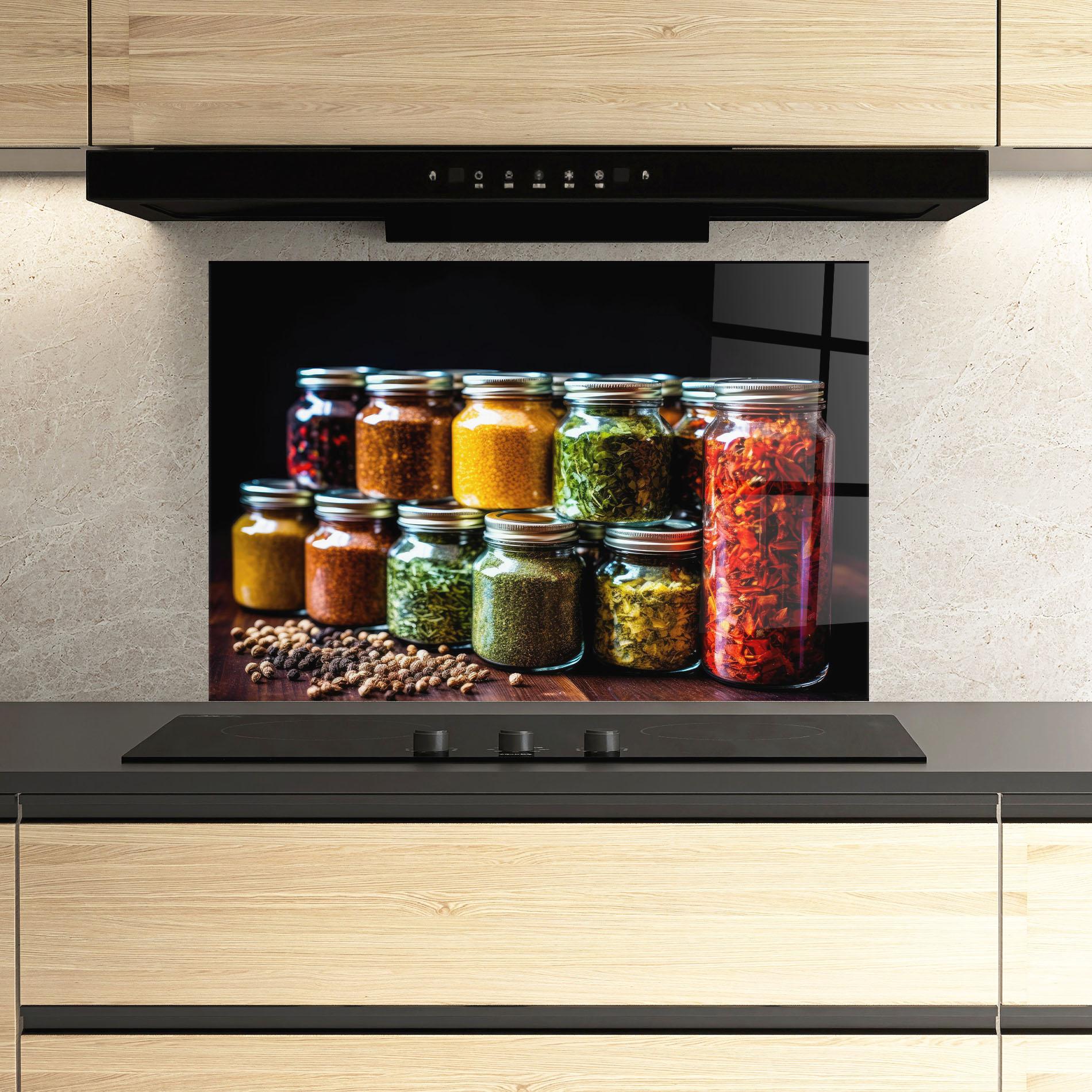 Küchenrückwand Glas Kitchen Spice Up mockup 3