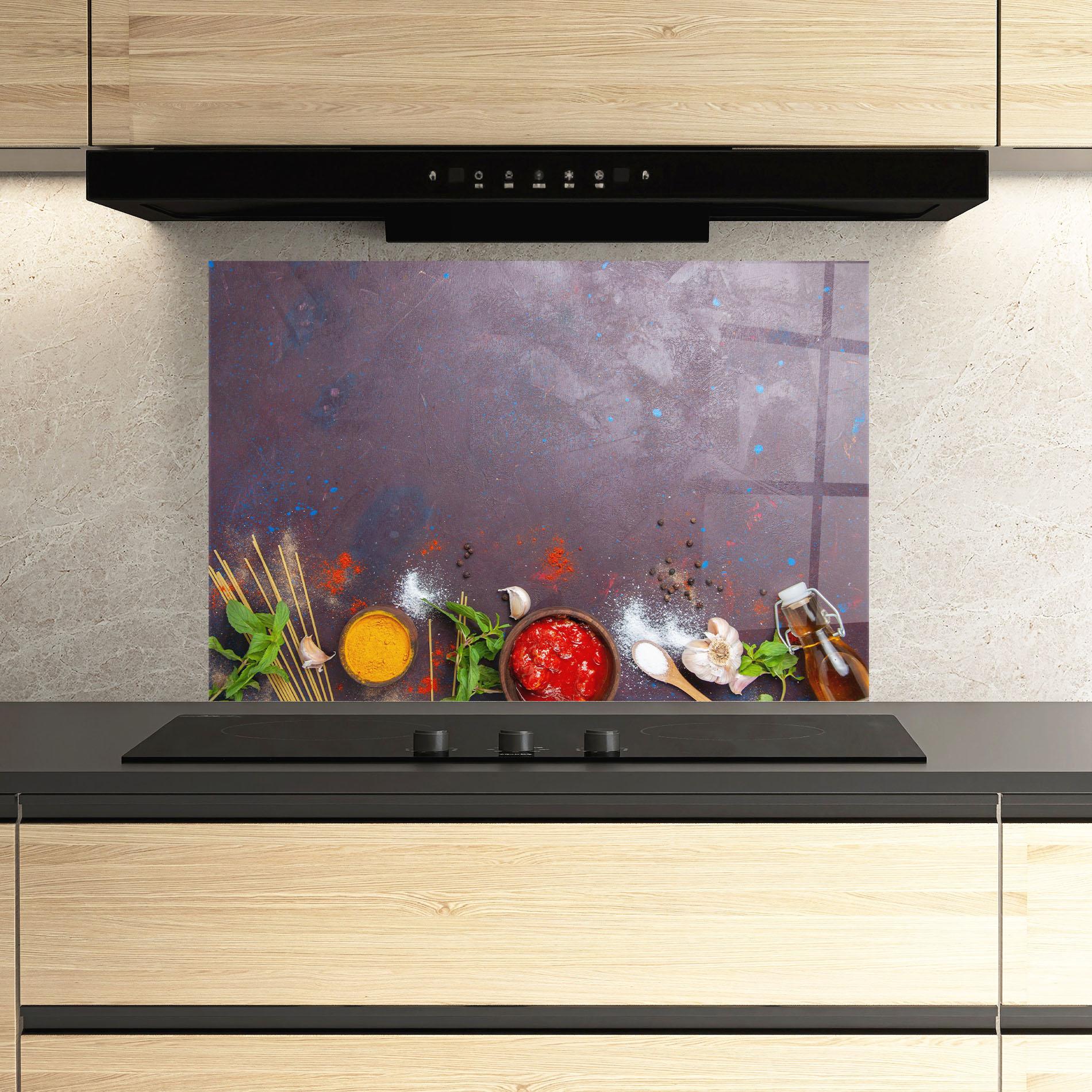 Küchenrückwand Glas Tomato Sauce mockup 3