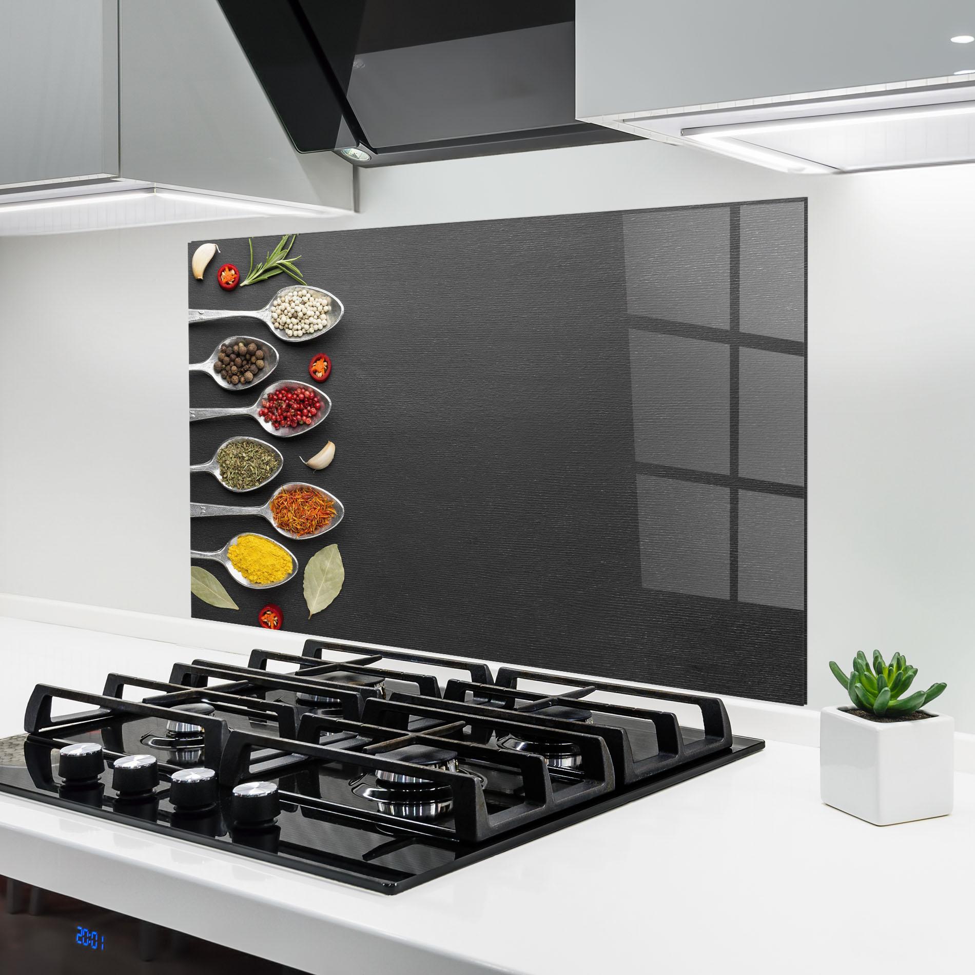 Küchenrückwand Glas Condiments Spoons mockup 6