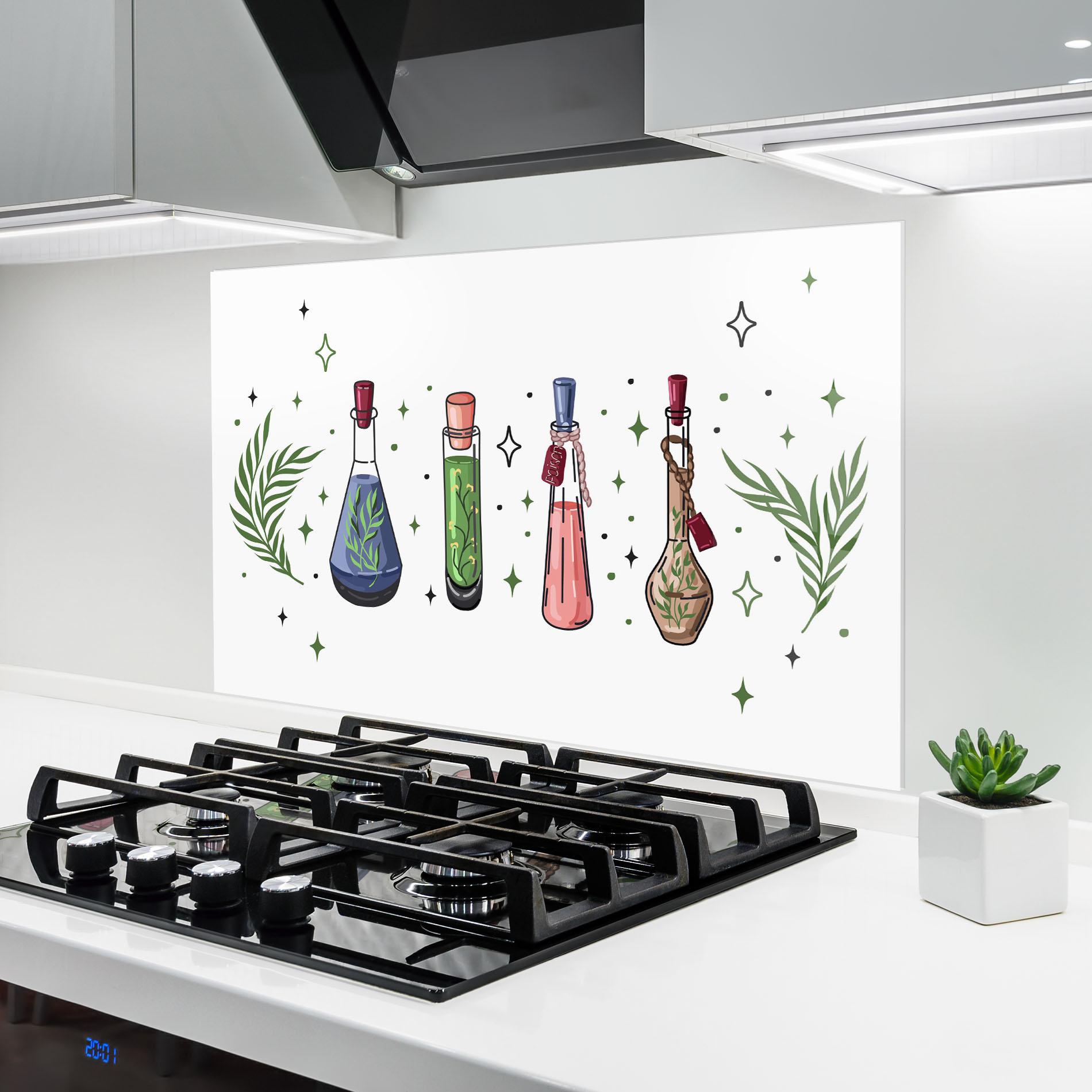 Küchenrückwand Glas Herbs Liquid mockup 6