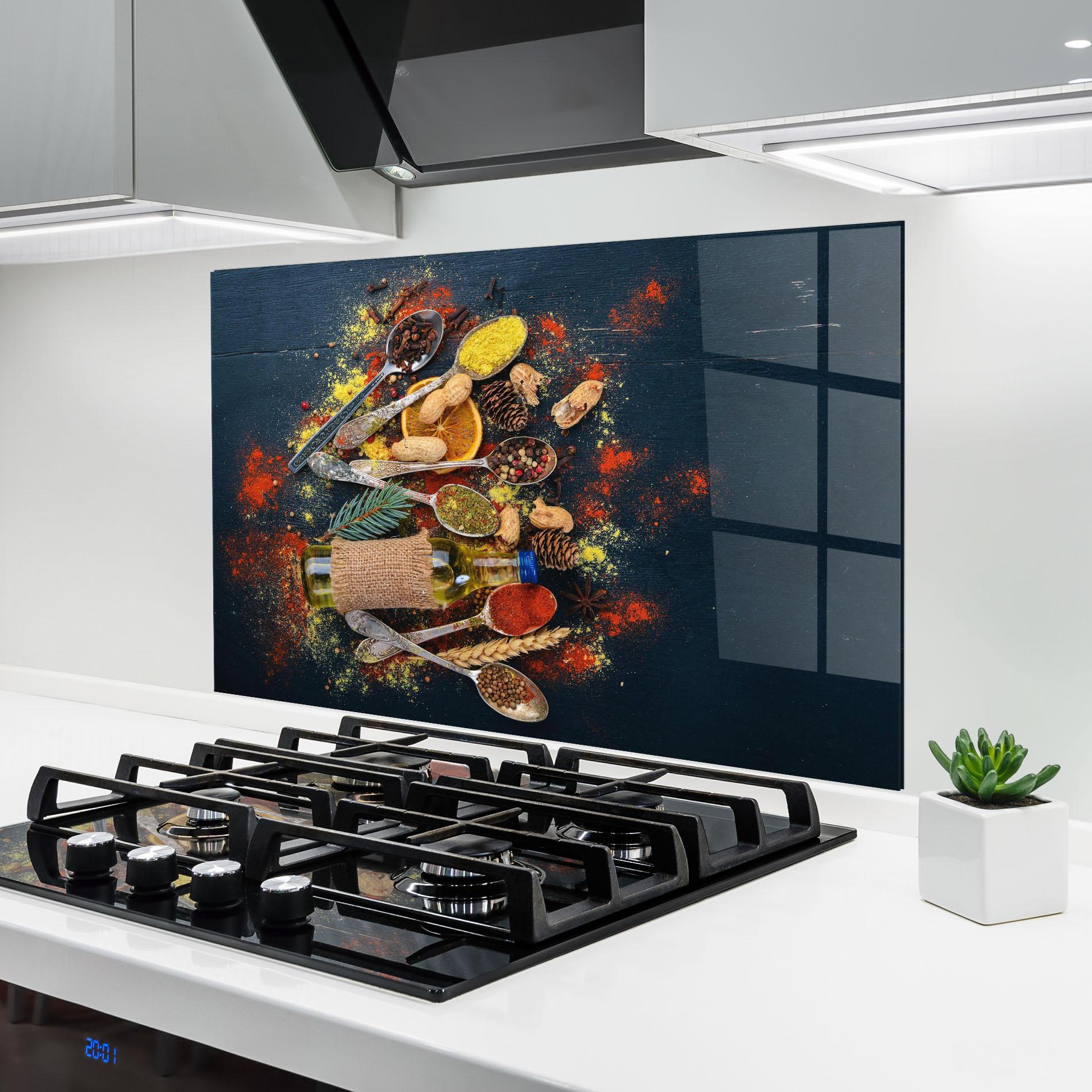Küchenrückwand Glas Indian Cuisine mockup 6