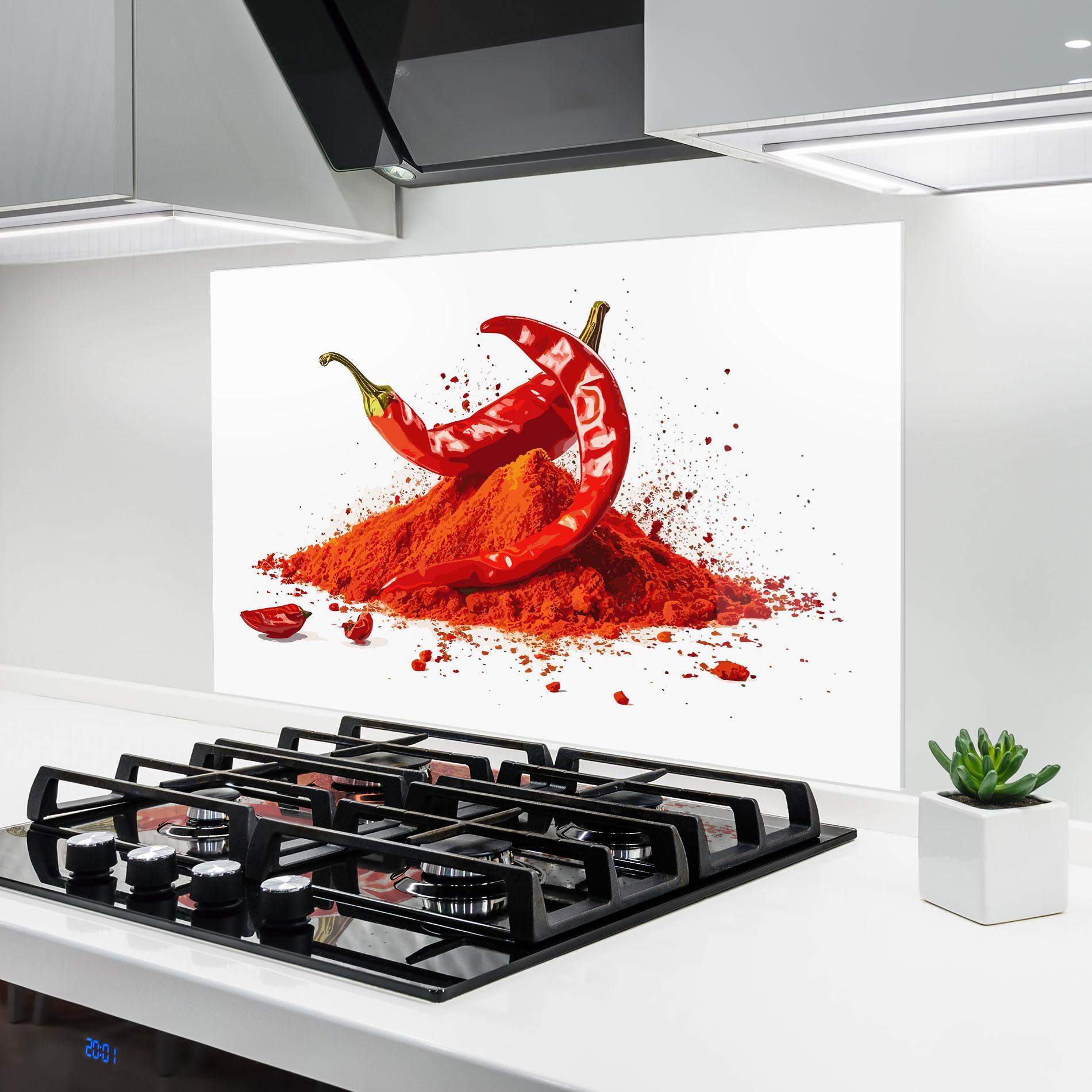 Küchenrückwand Glas Papper Art mockup 6