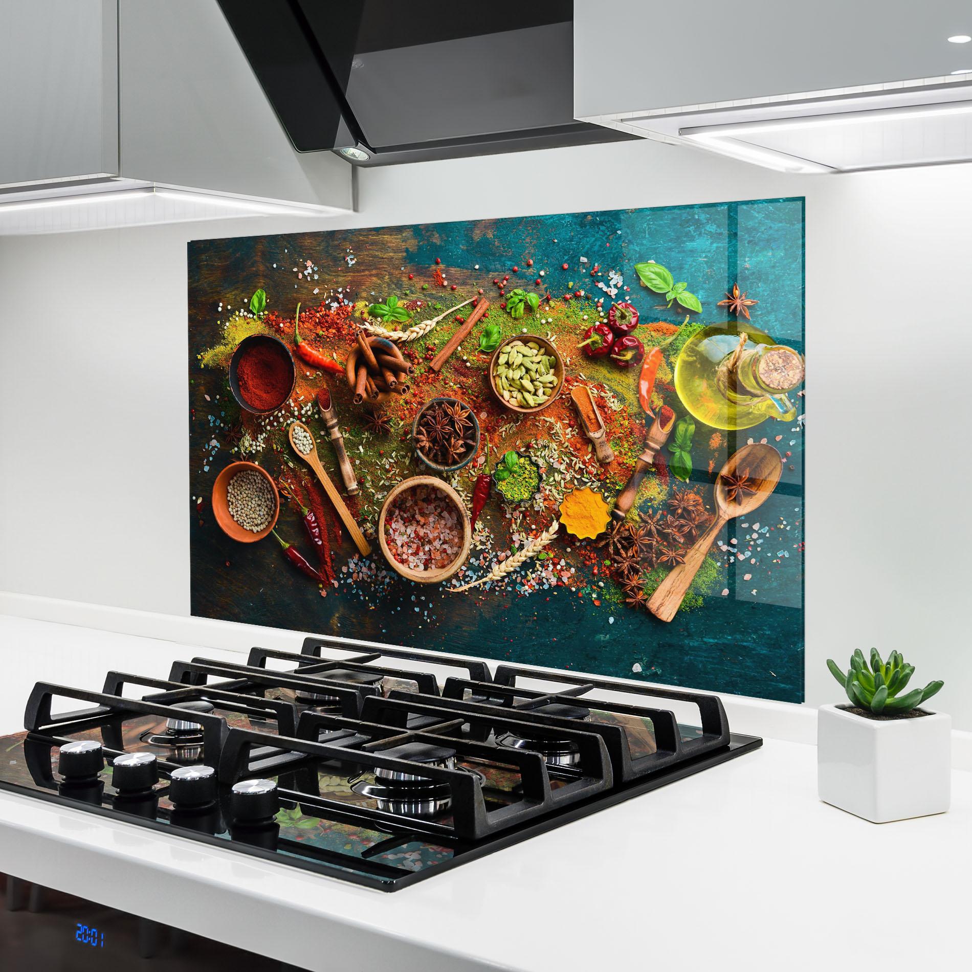 Küchenrückwand Glas Seasonings Mix mockup 6