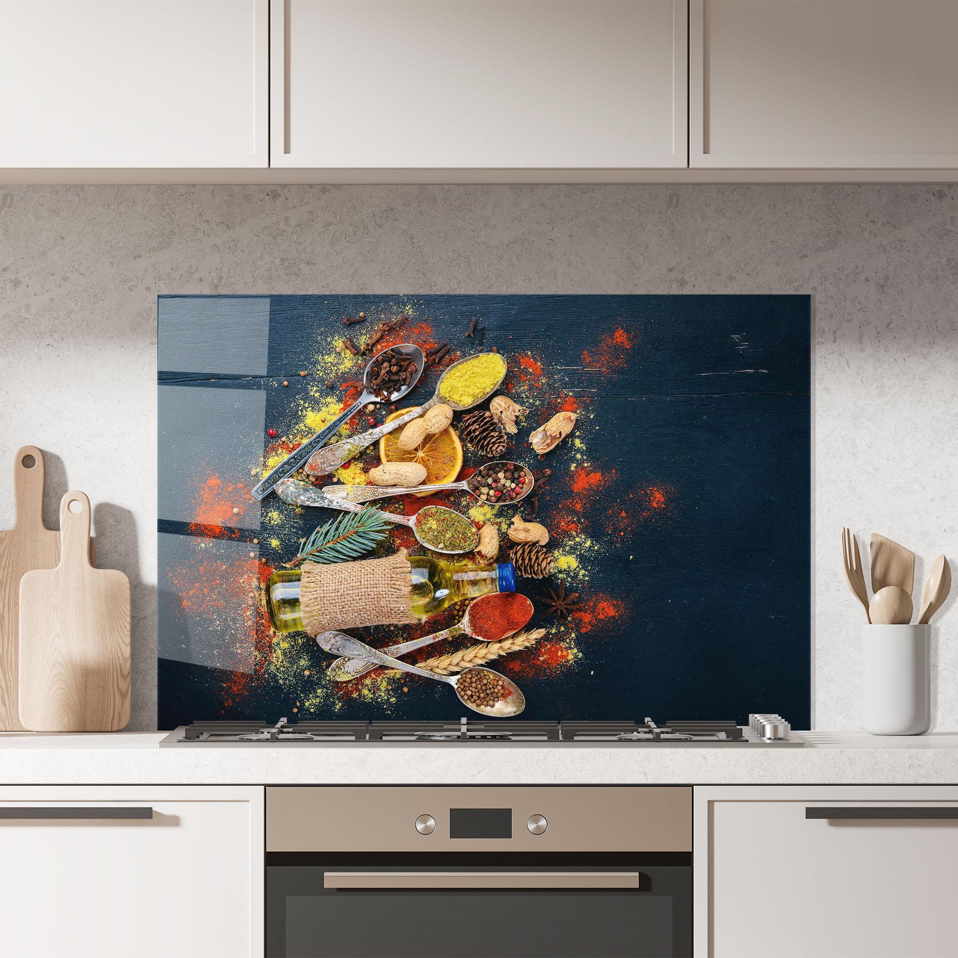 Küchenrückwand Glas Indian Cuisine mockup 7