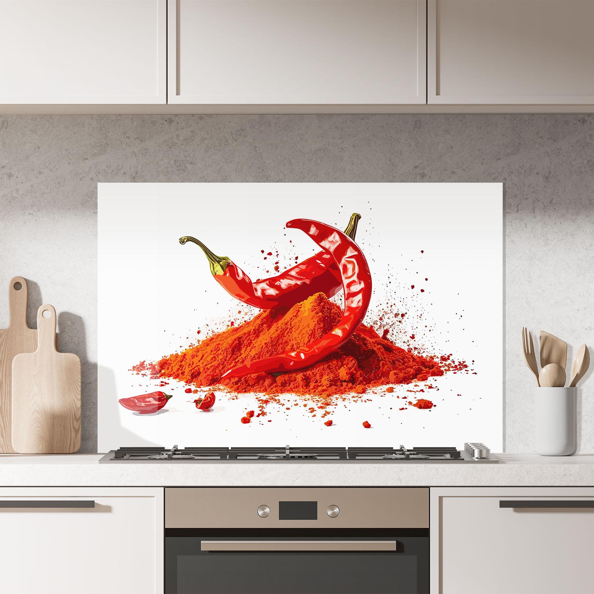 Küchenrückwand Glas Papper Art mockup 7
