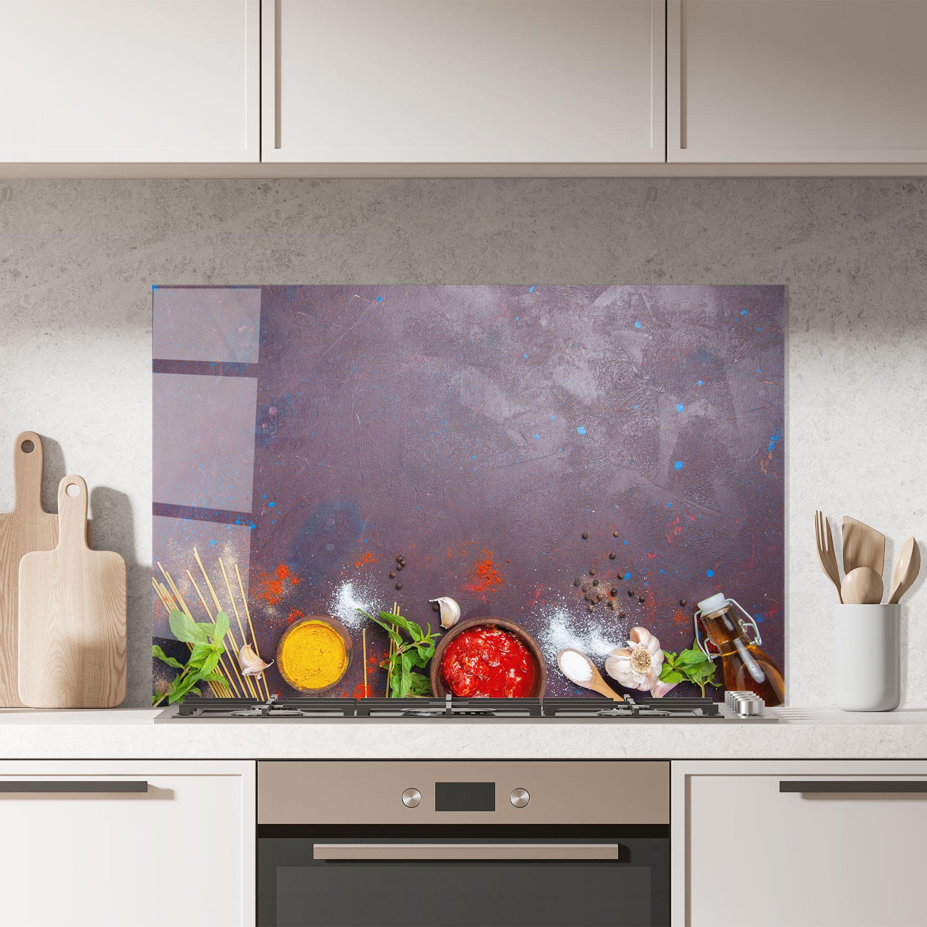 Küchenrückwand Glas Tomato Sauce mockup 7