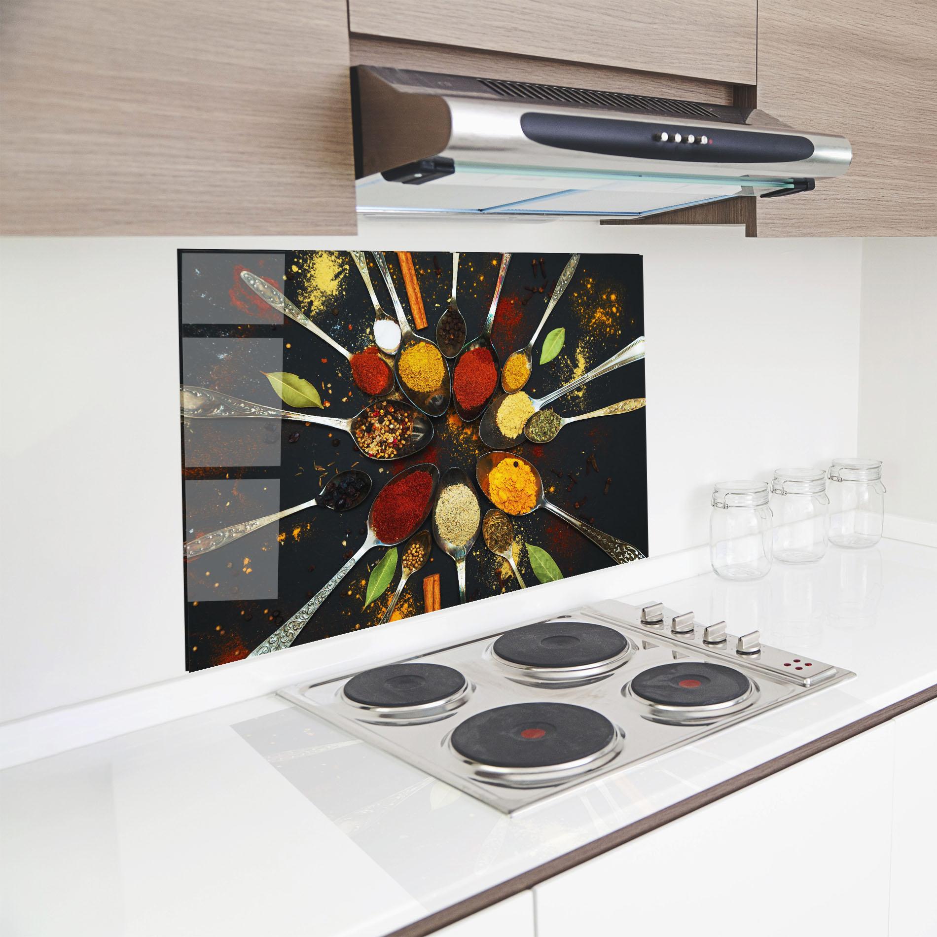 Küchenrückwand Glas Cooking Spoons mockup 8