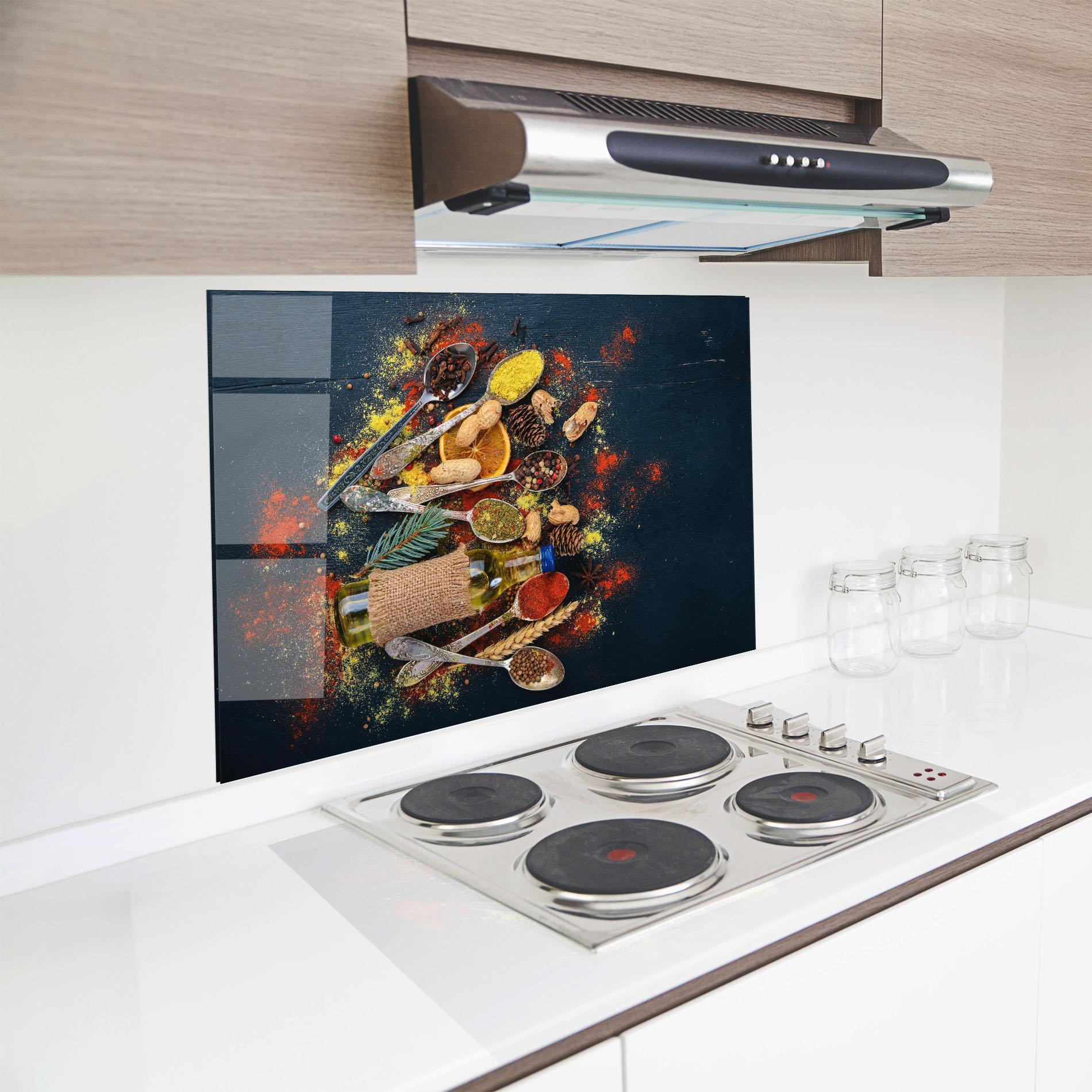 Küchenrückwand Glas Indian Cuisine mockup 8