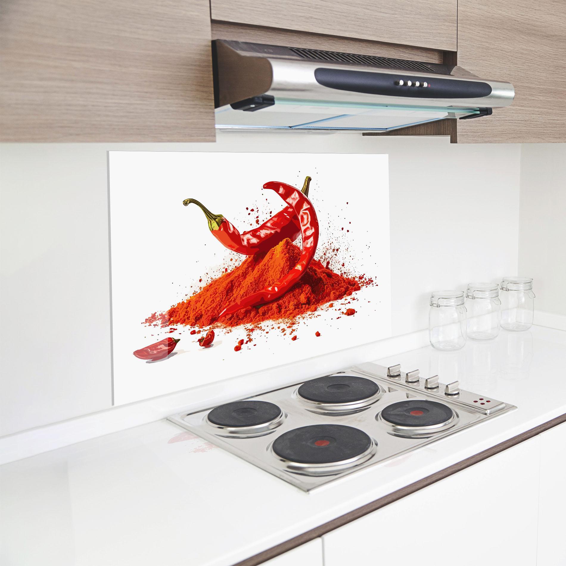 Küchenrückwand Glas Papper Art mockup 8