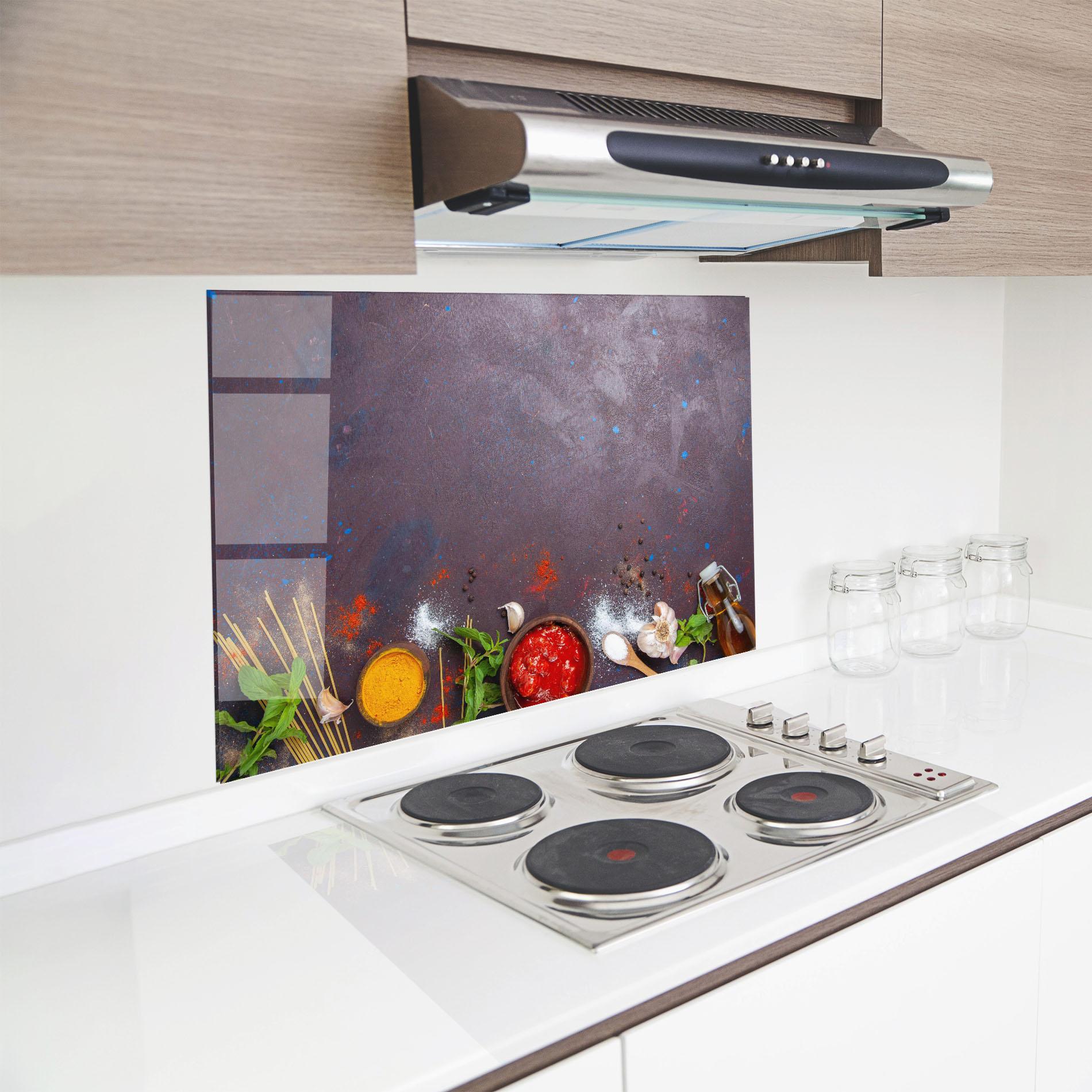 Küchenrückwand Glas Tomato Sauce mockup 8