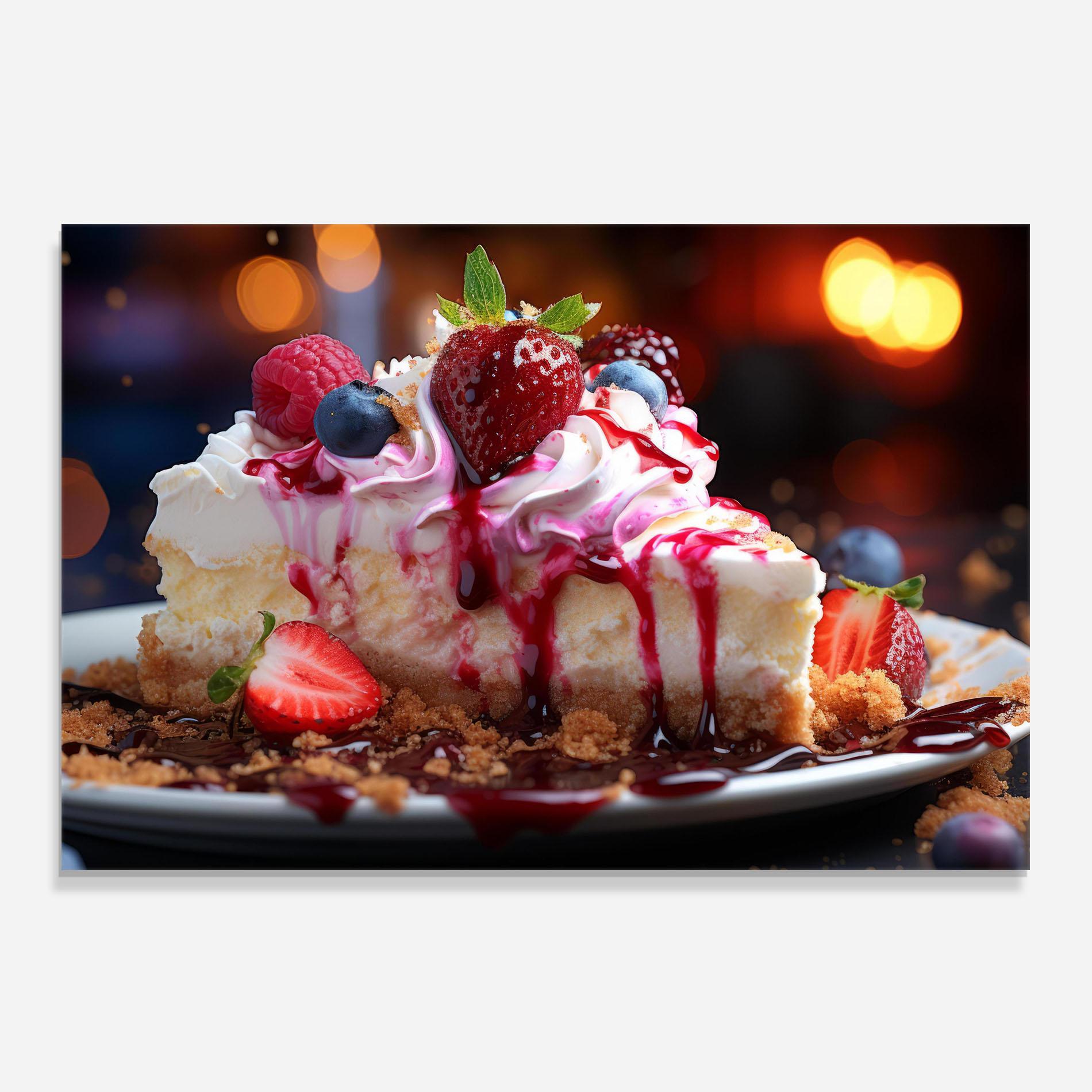 Küchenrückwand Glas Cheesecake Berries mockup 0
