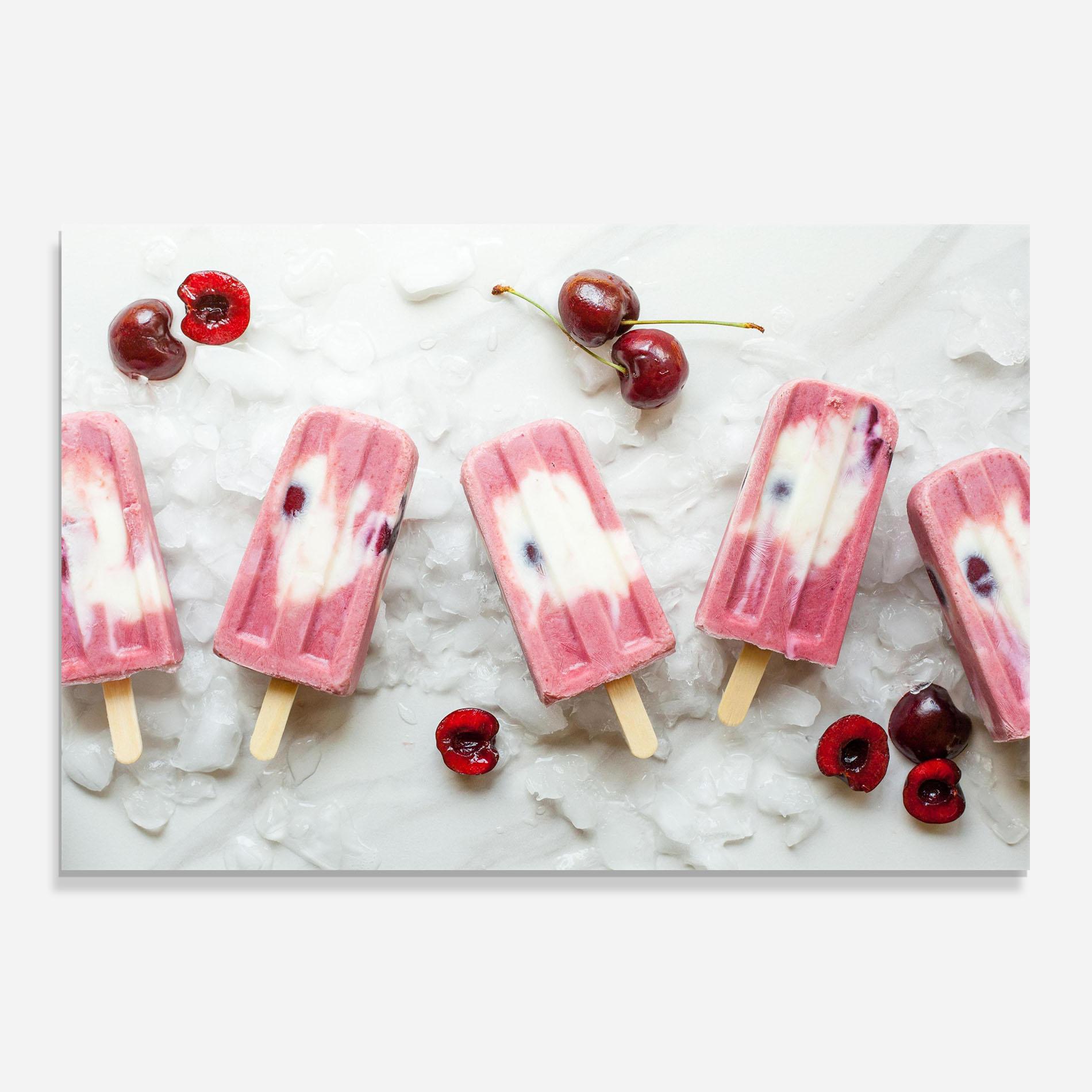 Küchenrückwand Glas Cherry Ice Cream mockup 0