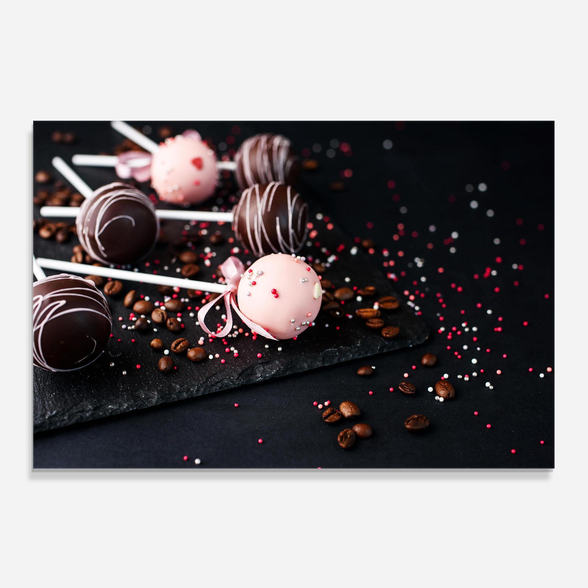 Küchenrückwand Glas Chocolate Dessert mockup 0
