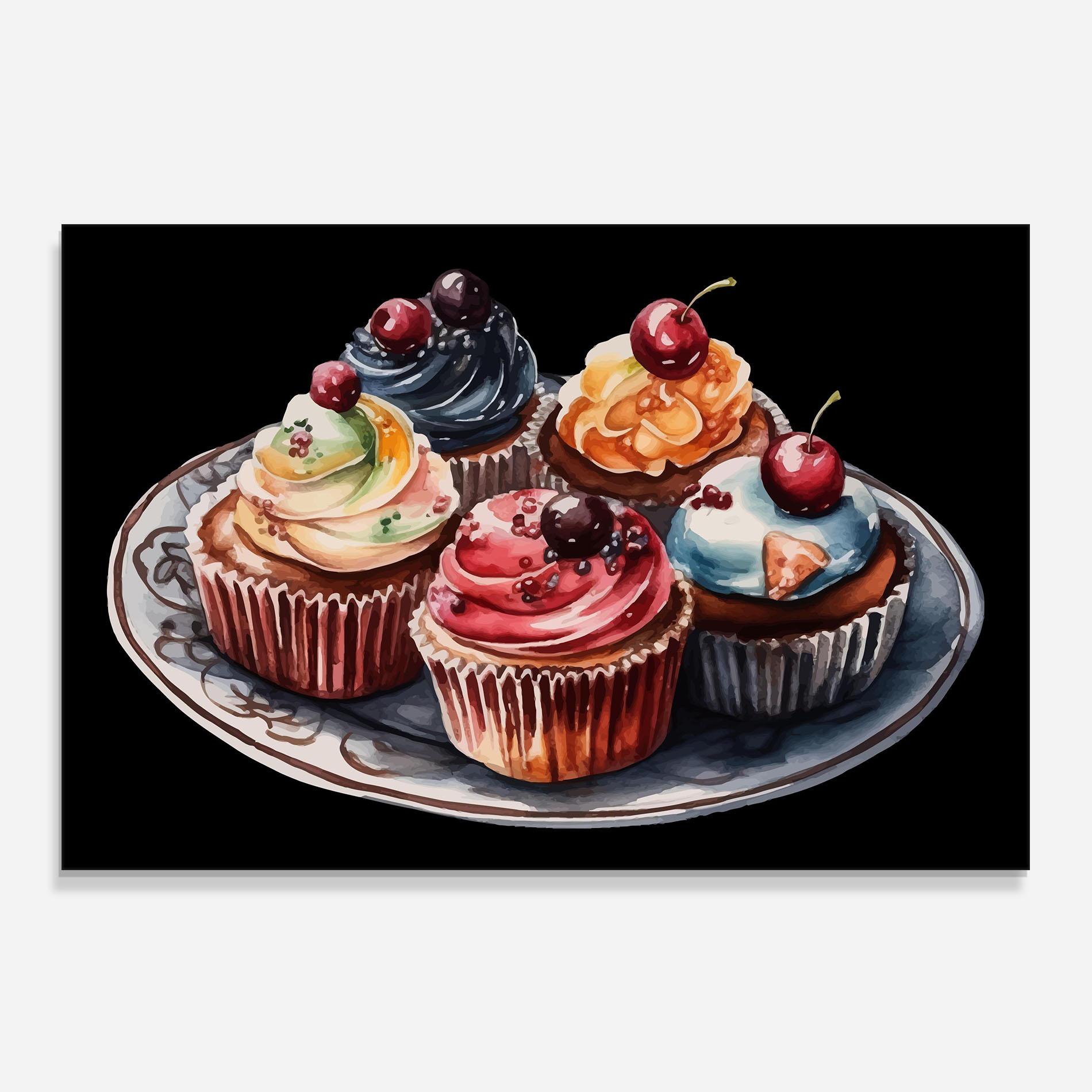 Küchenrückwand Glas Colorful Muffins mockup 0