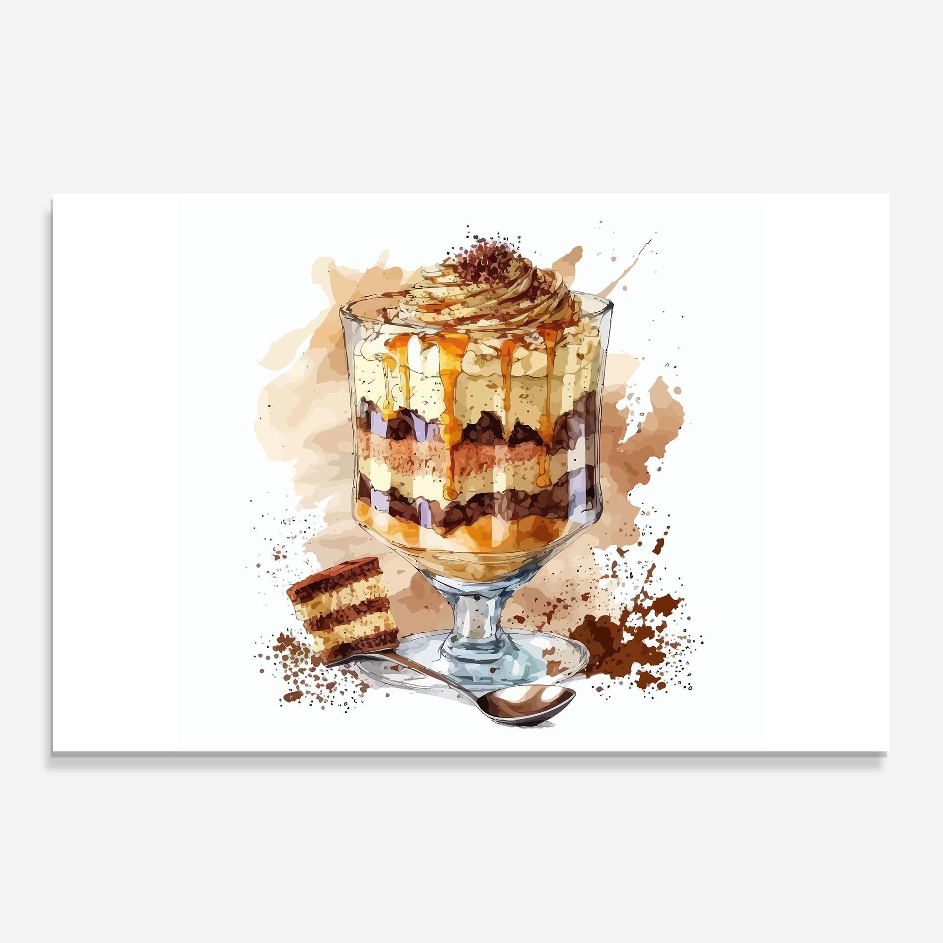 Küchenrückwand Glas Cup Dessert mockup 0