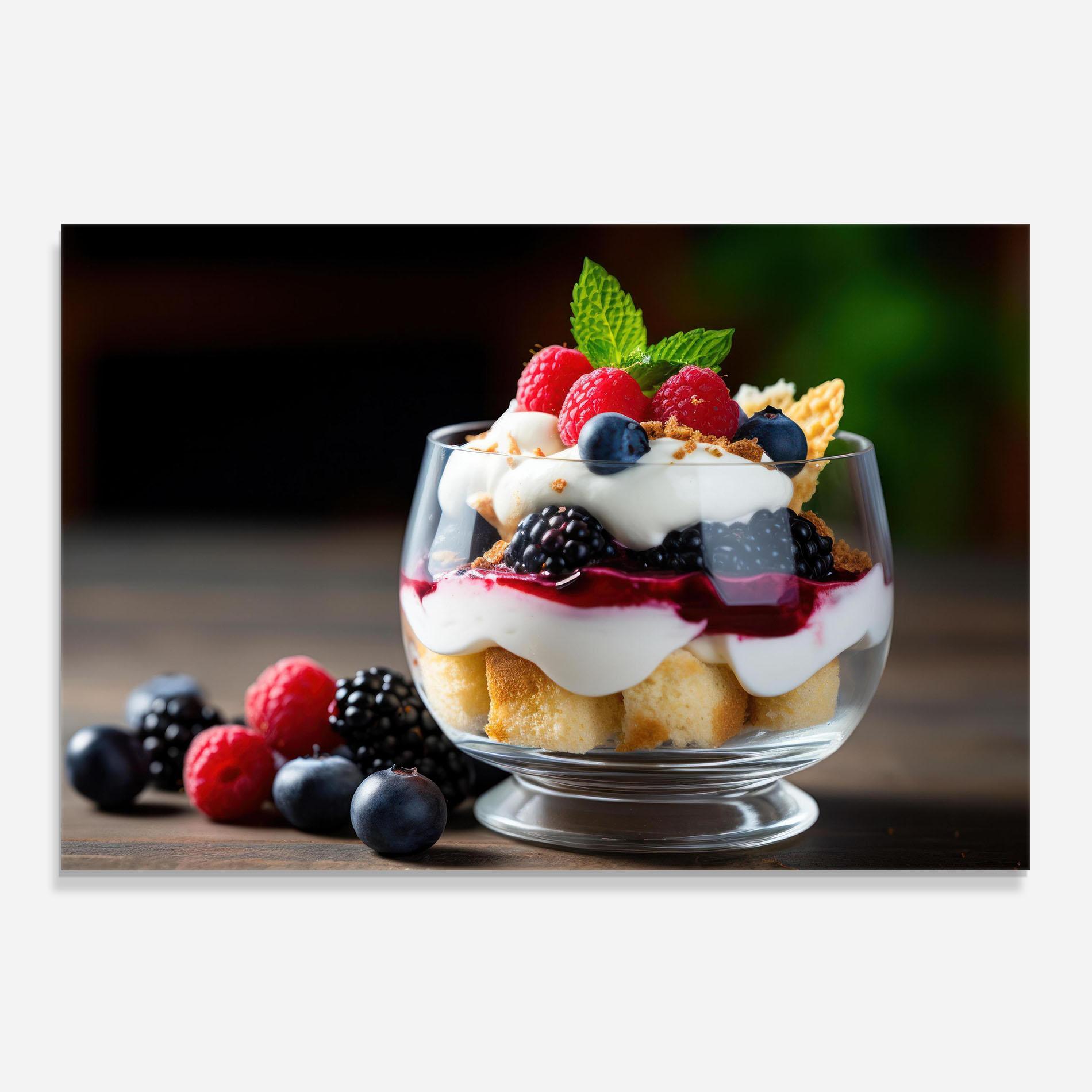 Küchenrückwand Glas Cup Sweet Dessert mockup 0