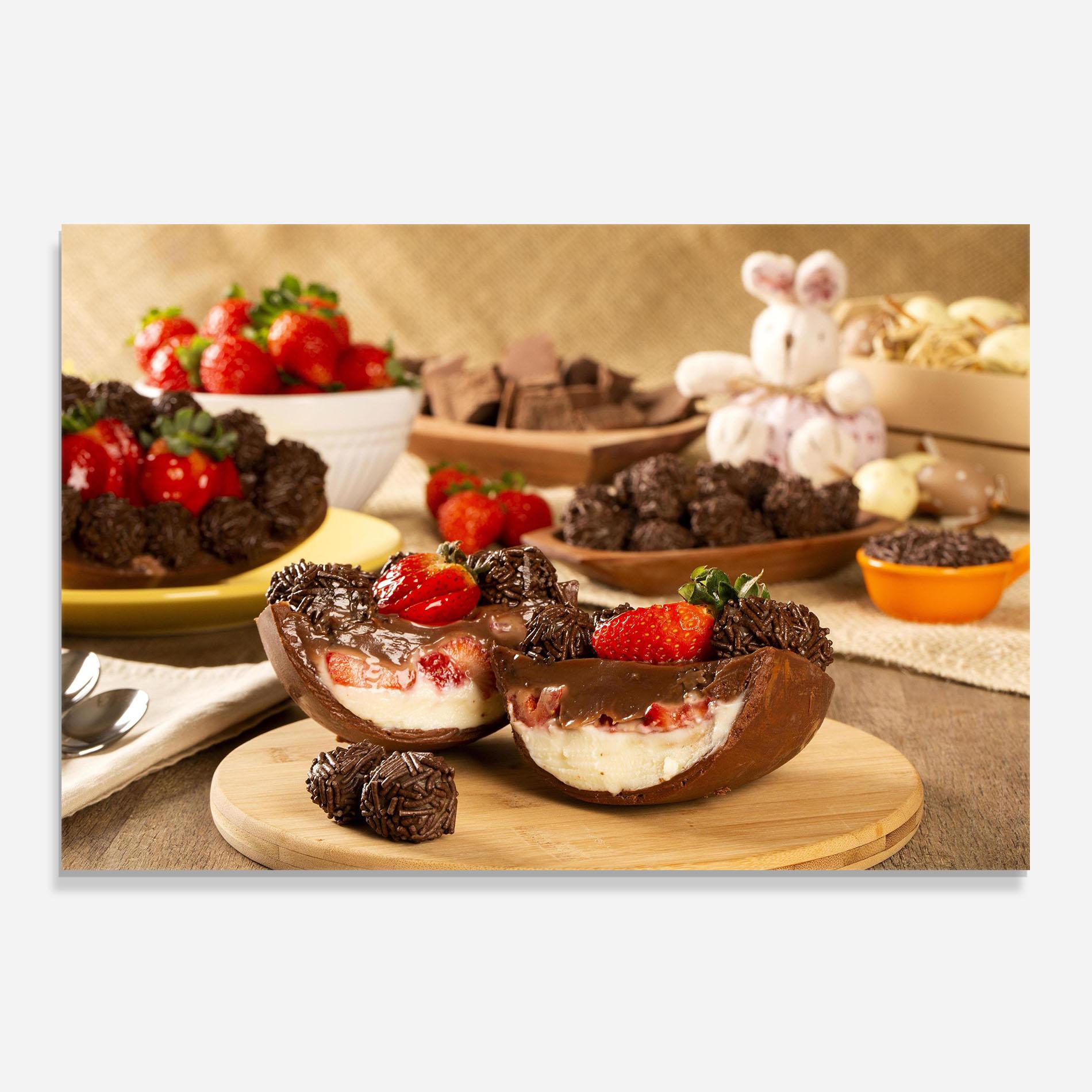 Küchenrückwand Glas Easter Egg Chocolate mockup 0