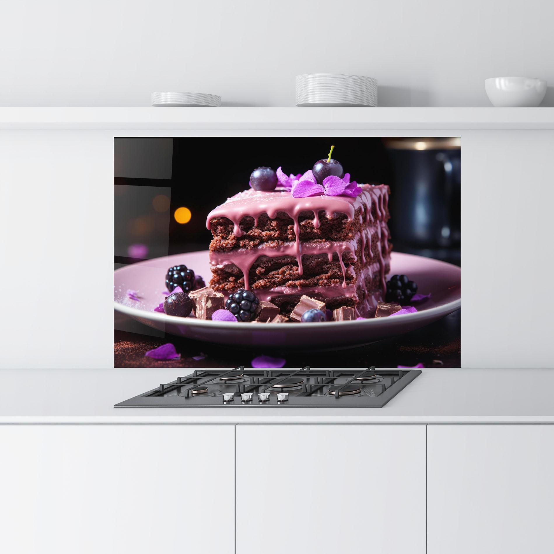 Küchenrückwand Glas Chocolate Berries mockup 9
