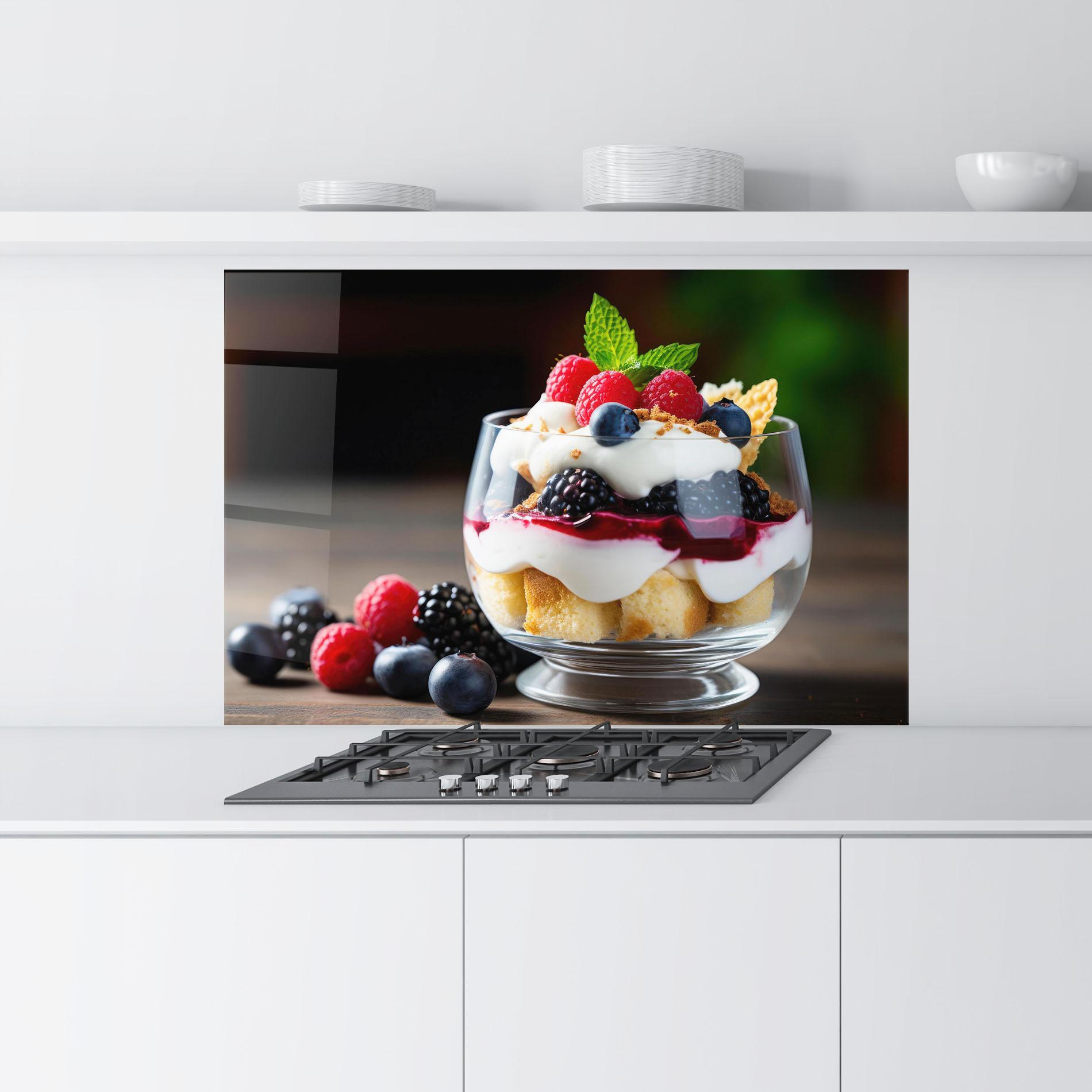 Küchenrückwand Glas Cup Sweet Dessert mockup 9