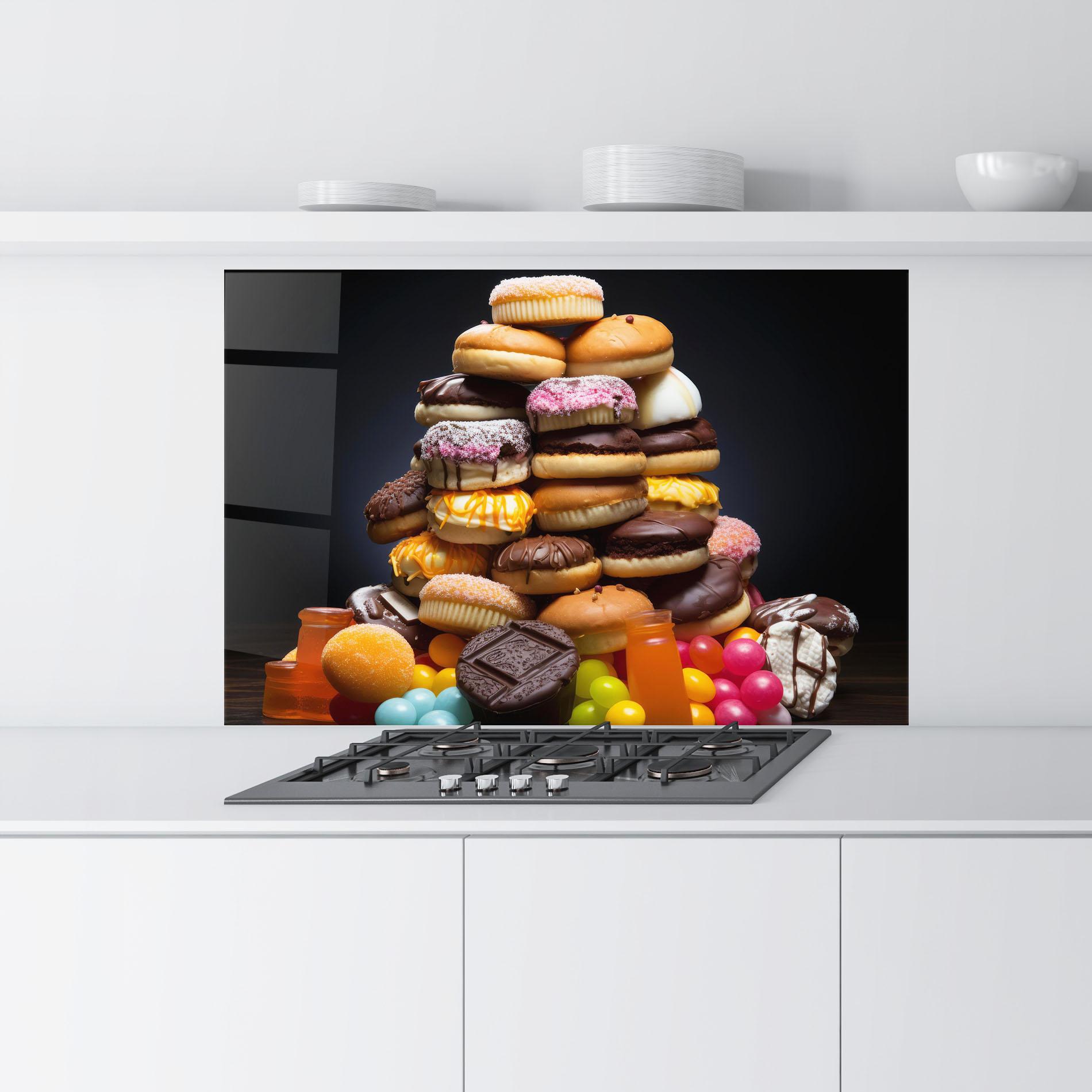 Küchenrückwand Glas Donuts mockup 9