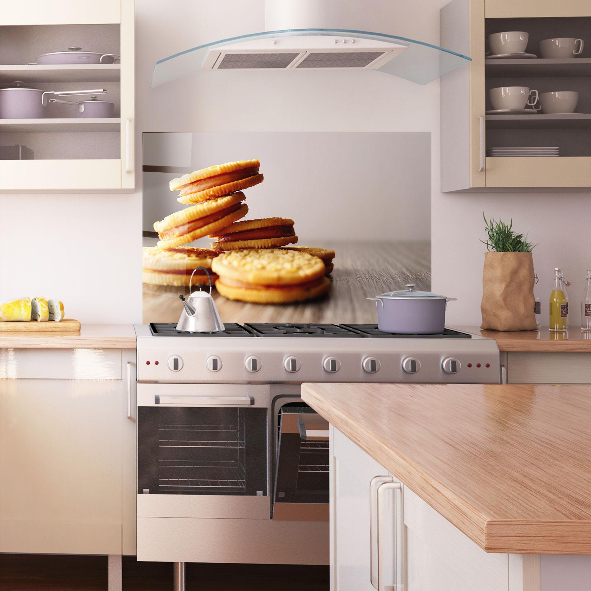 Küchenrückwand Glas Biscuits mockup 1