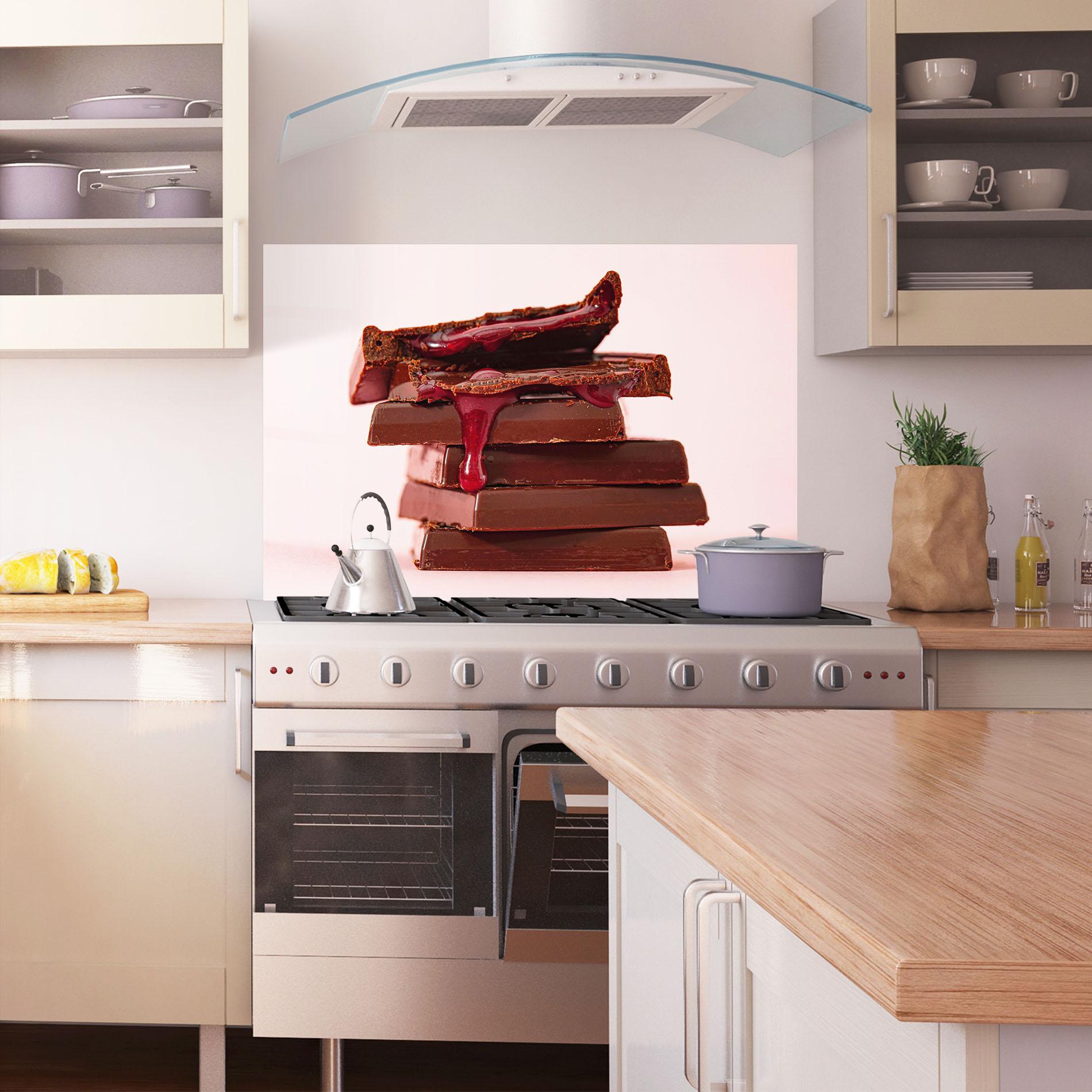 Küchenrückwand Glas Cherru Chocolate mockup 1