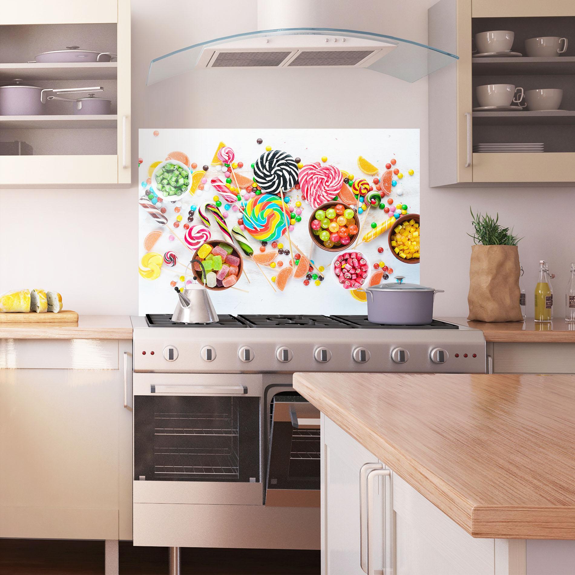 Küchenrückwand Glas Colorful Candies Jelly mockup 1