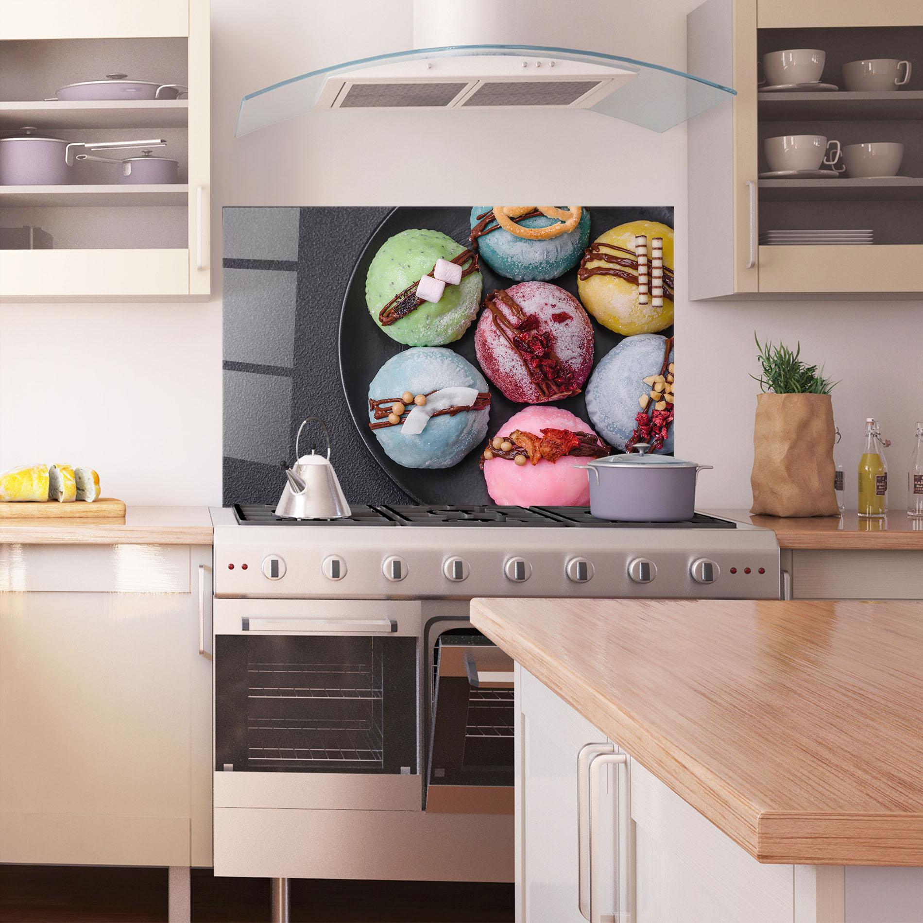 Küchenrückwand Glas Colorful Mochi Desserts mockup 1