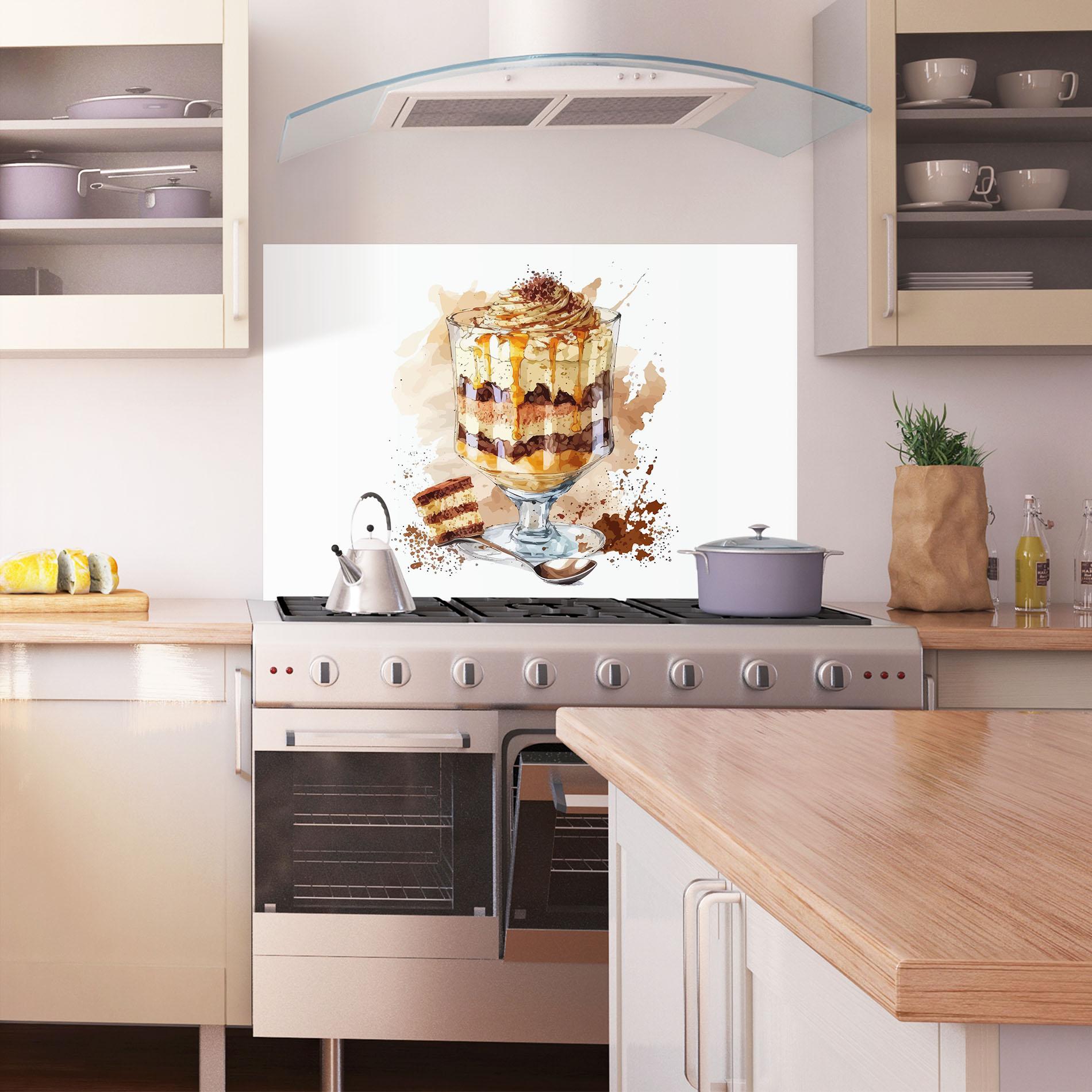 Küchenrückwand Glas Cup Dessert mockup 1