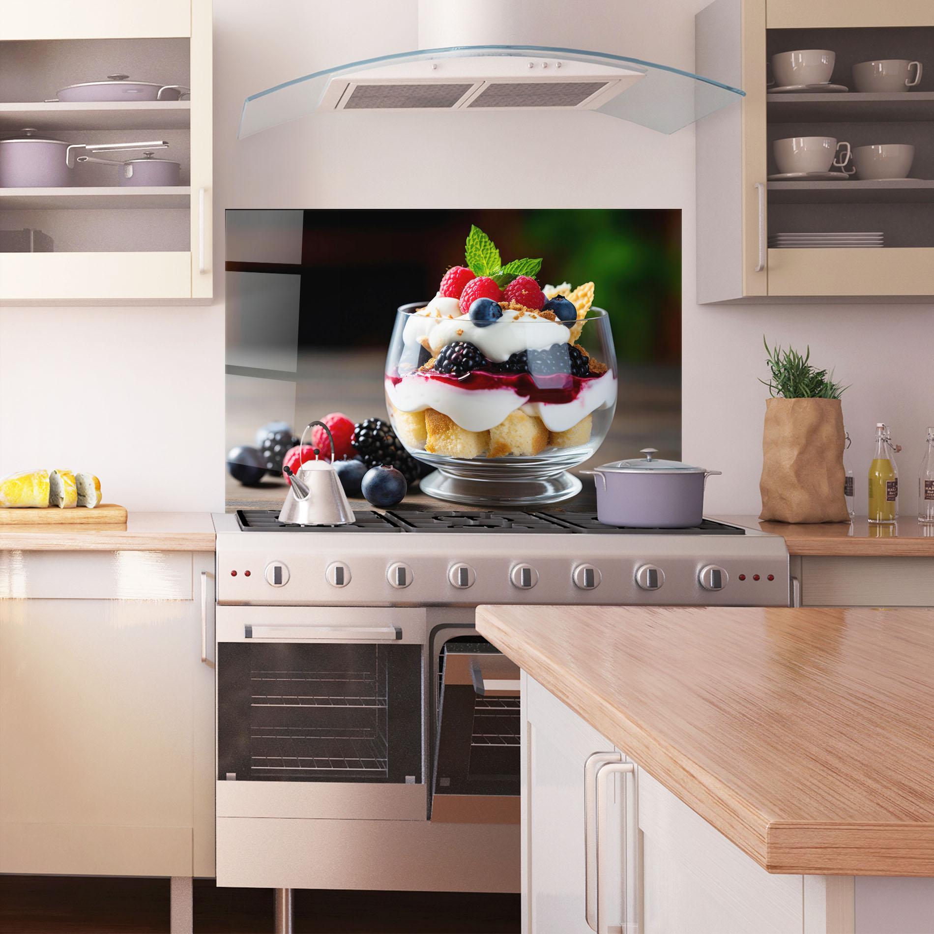 Küchenrückwand Glas Cup Sweet Dessert mockup 1